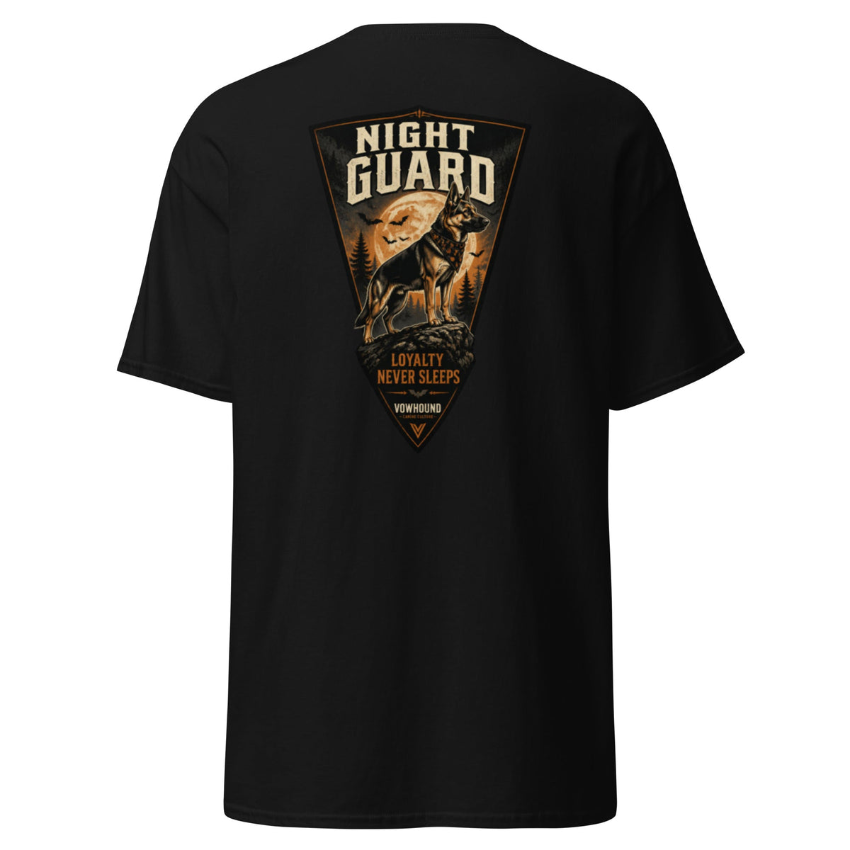 German Shepherd Night Guard Halloween T-shirt by VOWHOUND in Black – back print