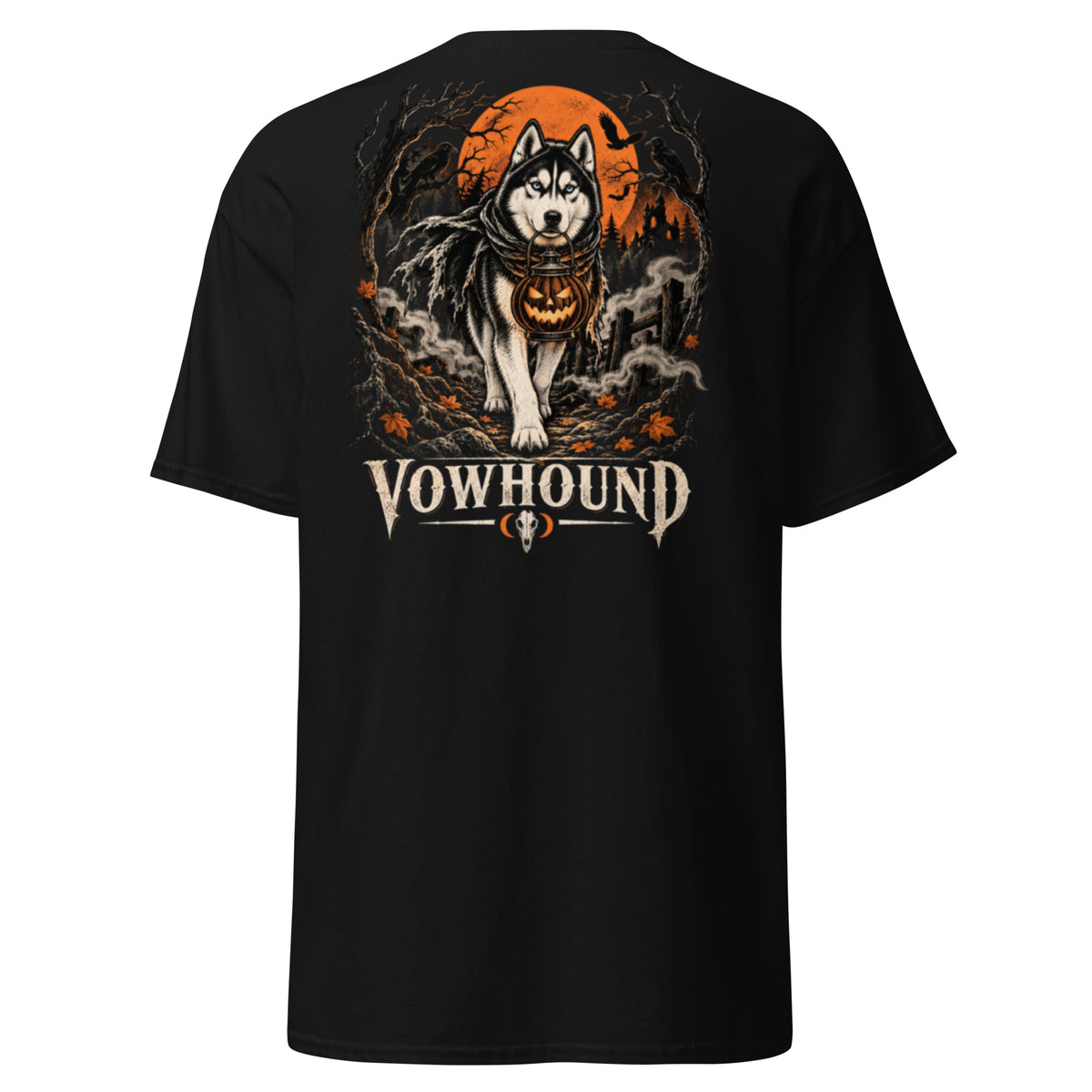 Black Spooky Night Watch Halloween Dog T-Shirt product mockup