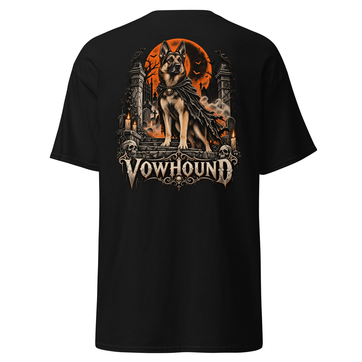 Black Doberman Haunted Castle Halloween T-Shirt product mockup