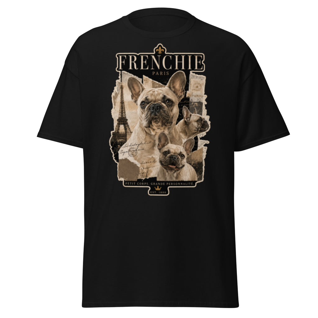 Black Frenchie Classic French Bulldog T-shirt front view