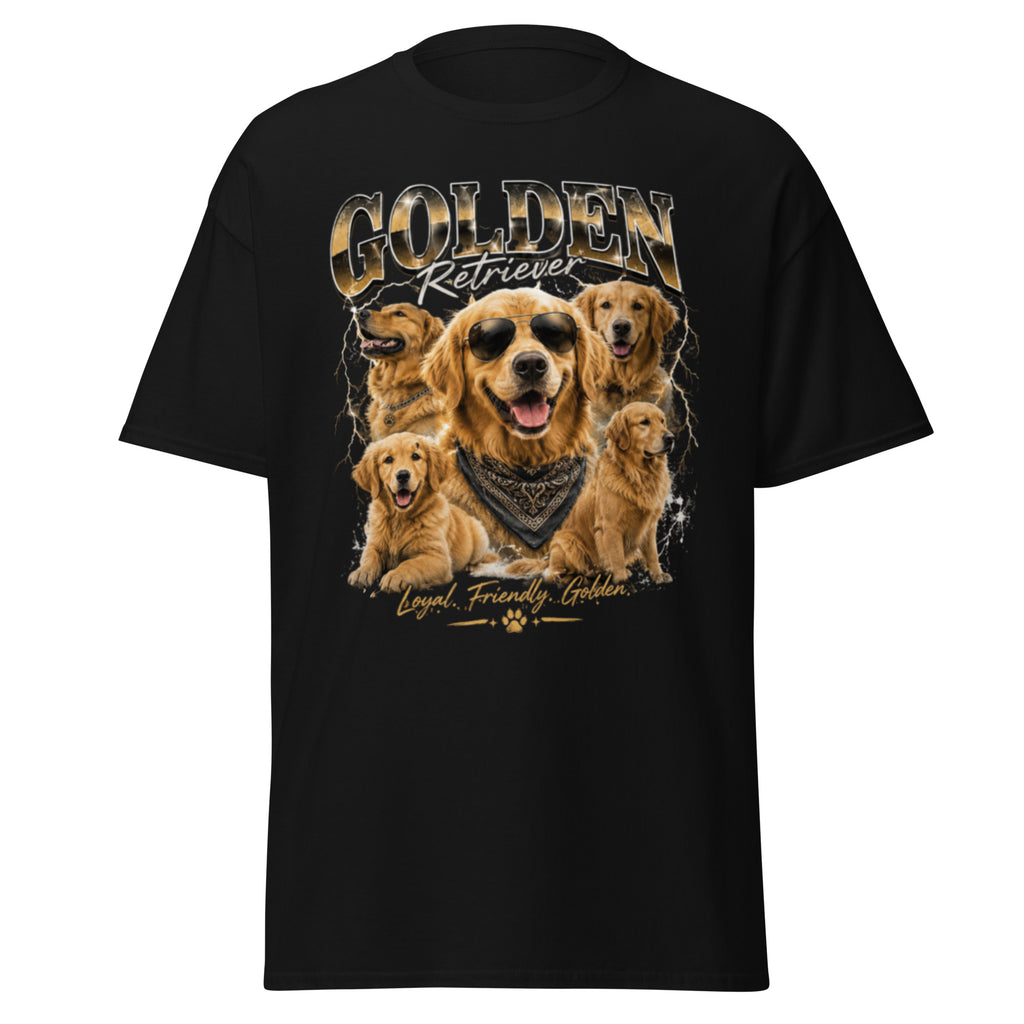 Black Golden G Golden Retriever T-shirt front view