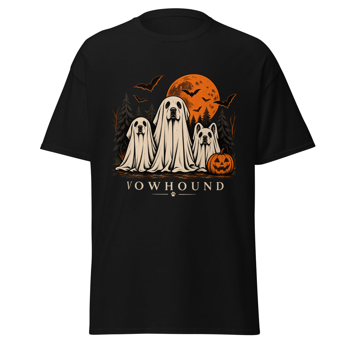 Black Halloween Hound Crew Dog T-Shirt product mockup
