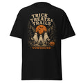 Black Husky Trick Treats & Trails Halloween T-Shirt product mockup