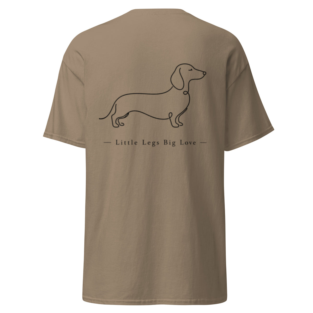 Brown Wiener Dog Dachshund T-shirt back view