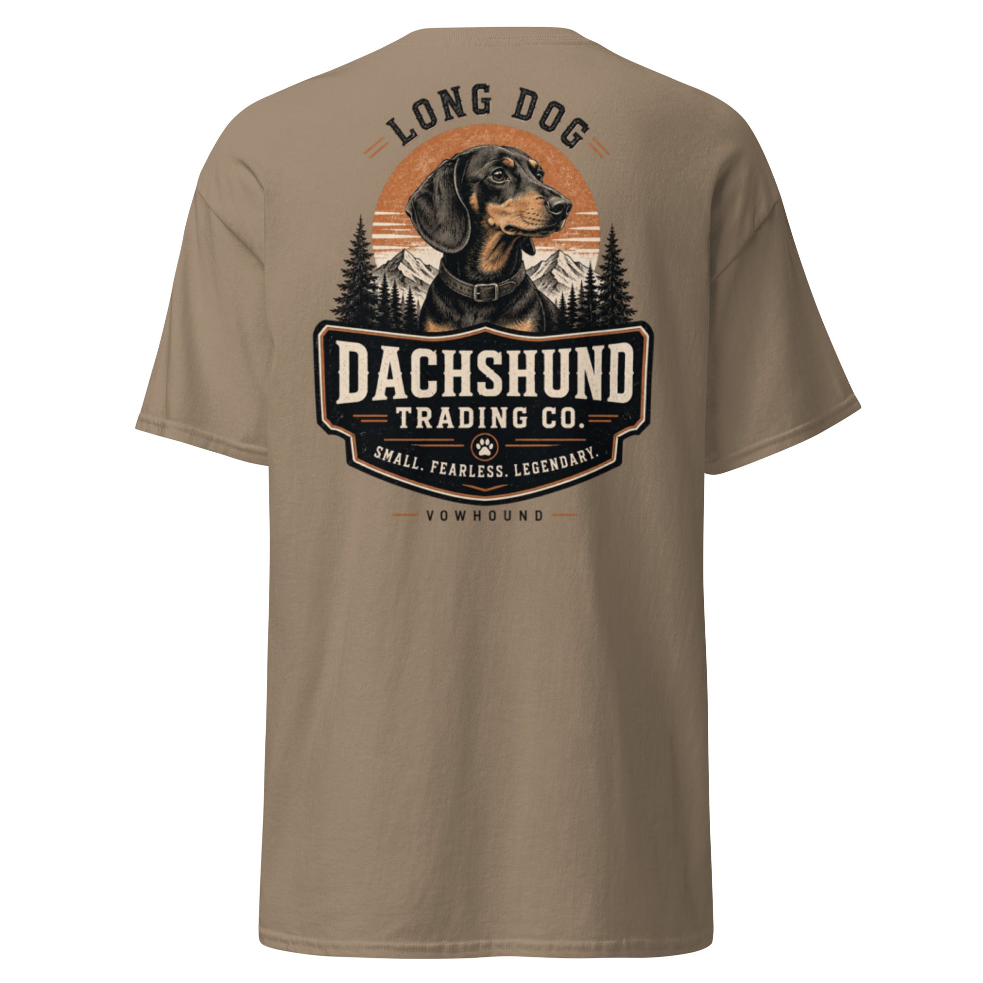 VOWHOUND Dachshund Hound Culture Back-Print T-Shirt product mockup