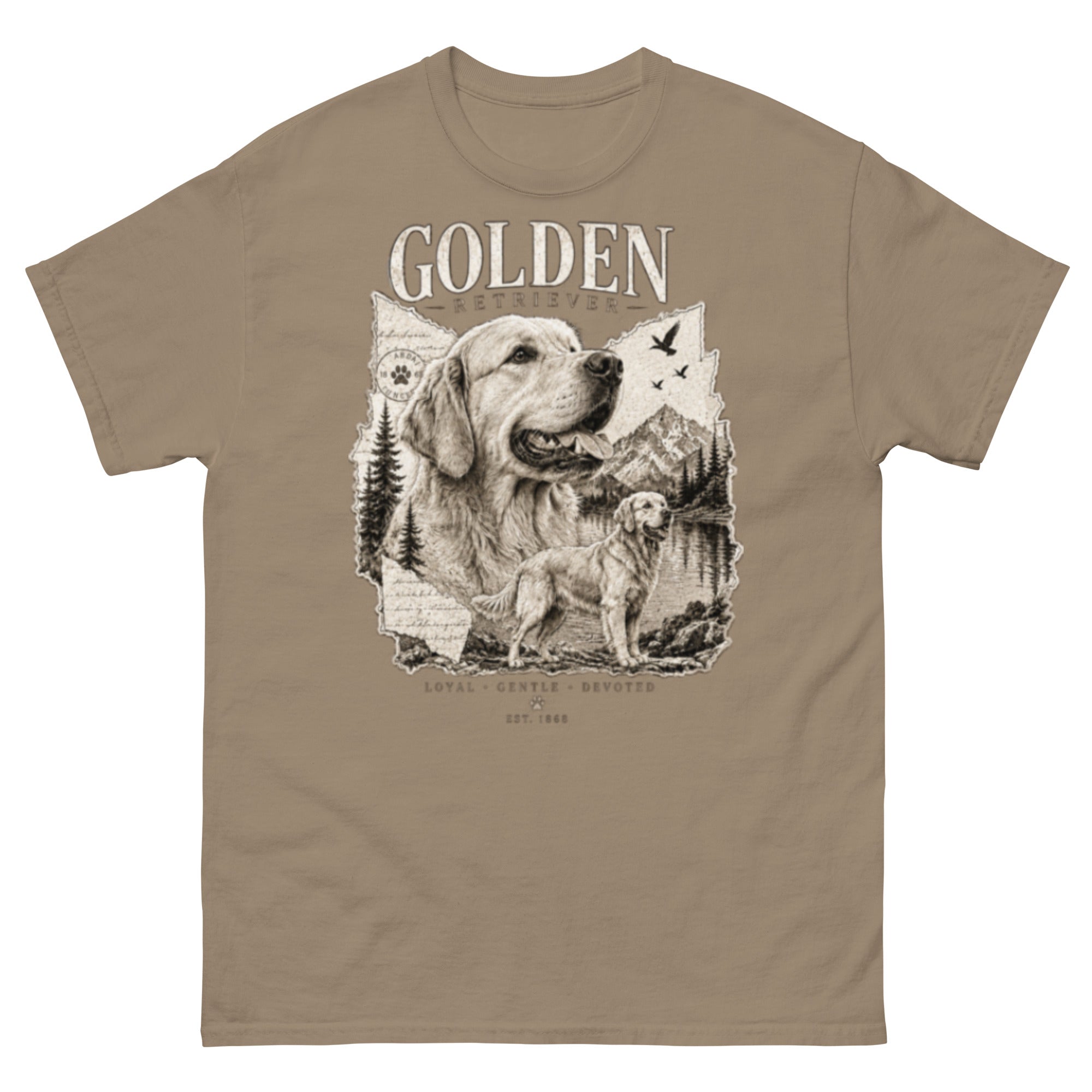 Brown Stay Golden vintage Golden Retriever T-shirt
