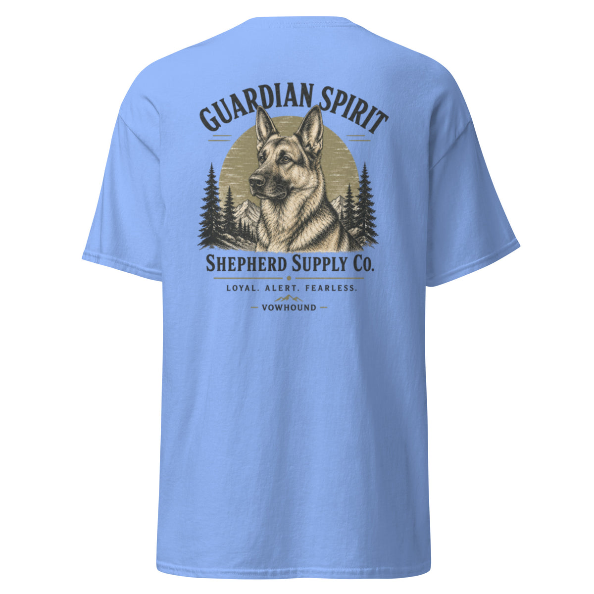Carolina blue VOWHOUND Canine Legacy back-print T-shirt back view