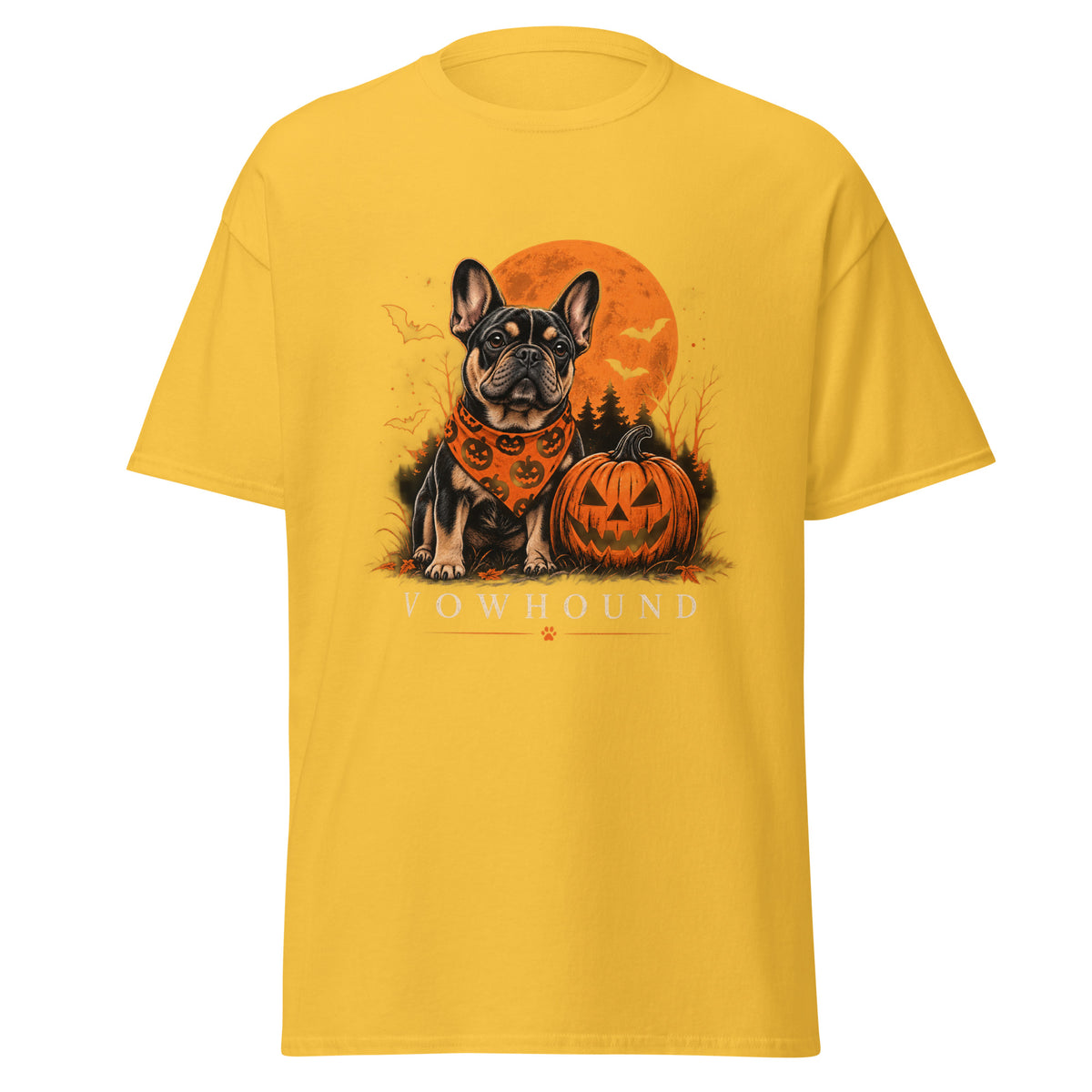 Daisy French Bulldog Pumpkin Night Halloween T-Shirt product mockup