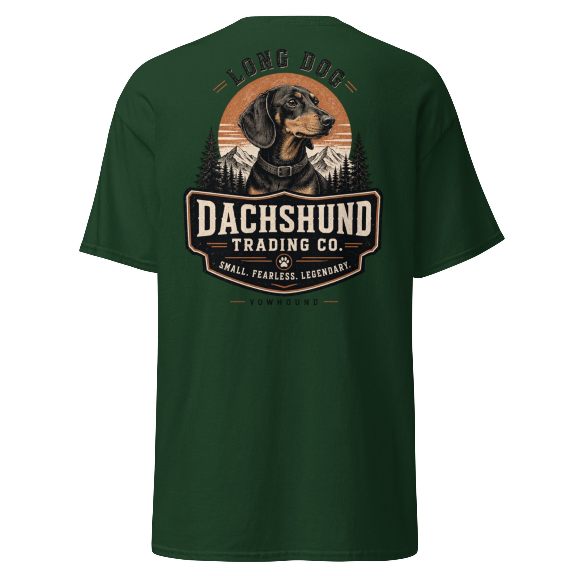 VOWHOUND Dachshund Hound Culture Back-Print T-Shirt product mockup
