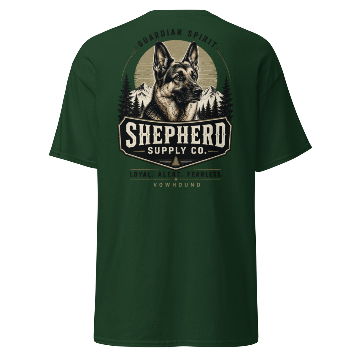 VOWHOUND German Shepherd Dog Days Forever Back-Print T-Shirt product mockup