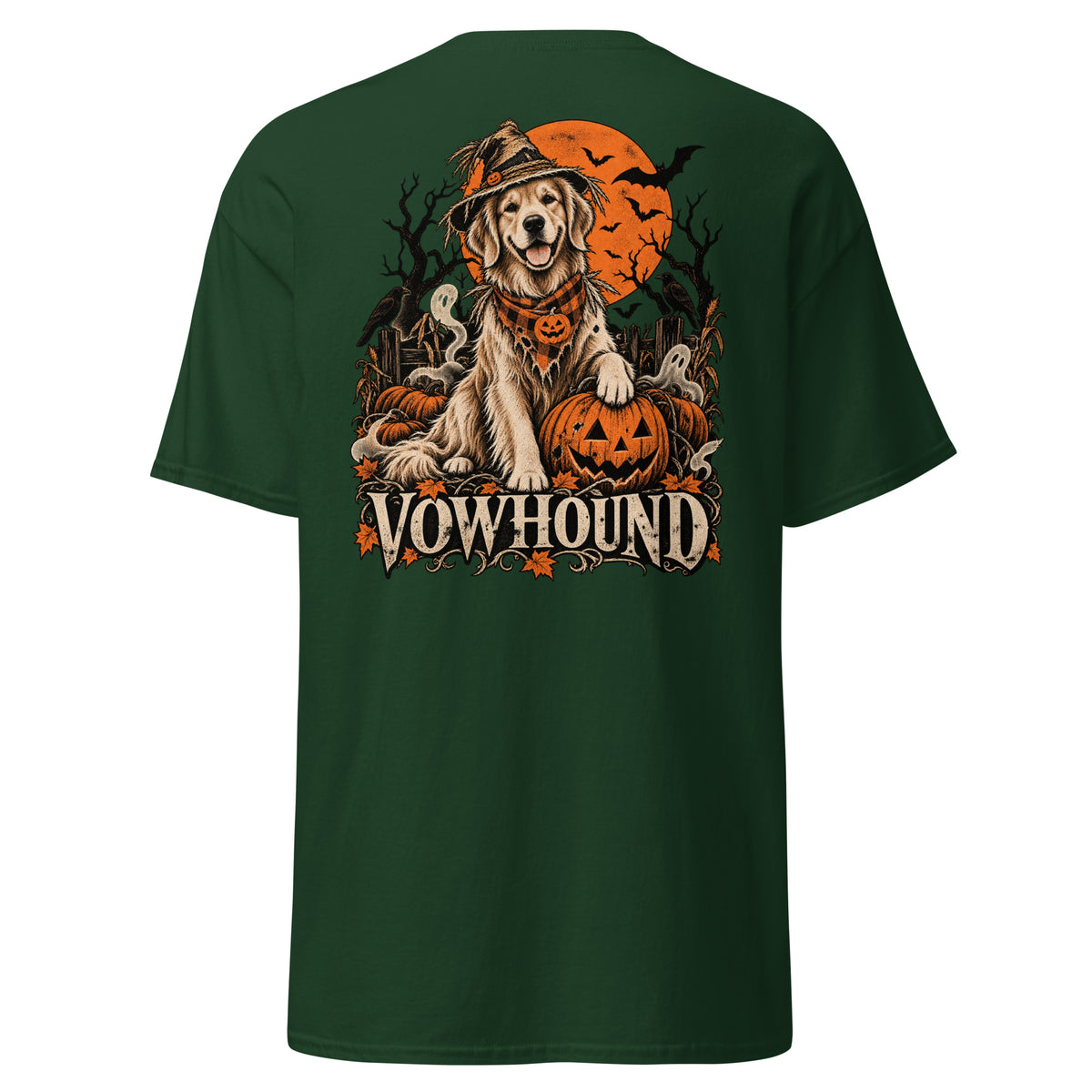 Forest Green Graveyard Guard Halloween Dog T-Shirt product mockup