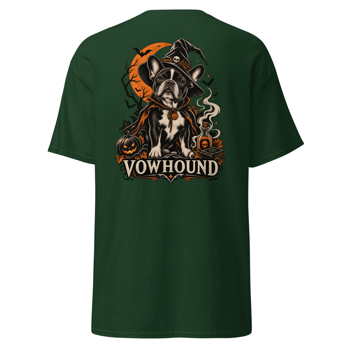 Forest Green Pumpkin Night Halloween Dog T-Shirt product mockup
