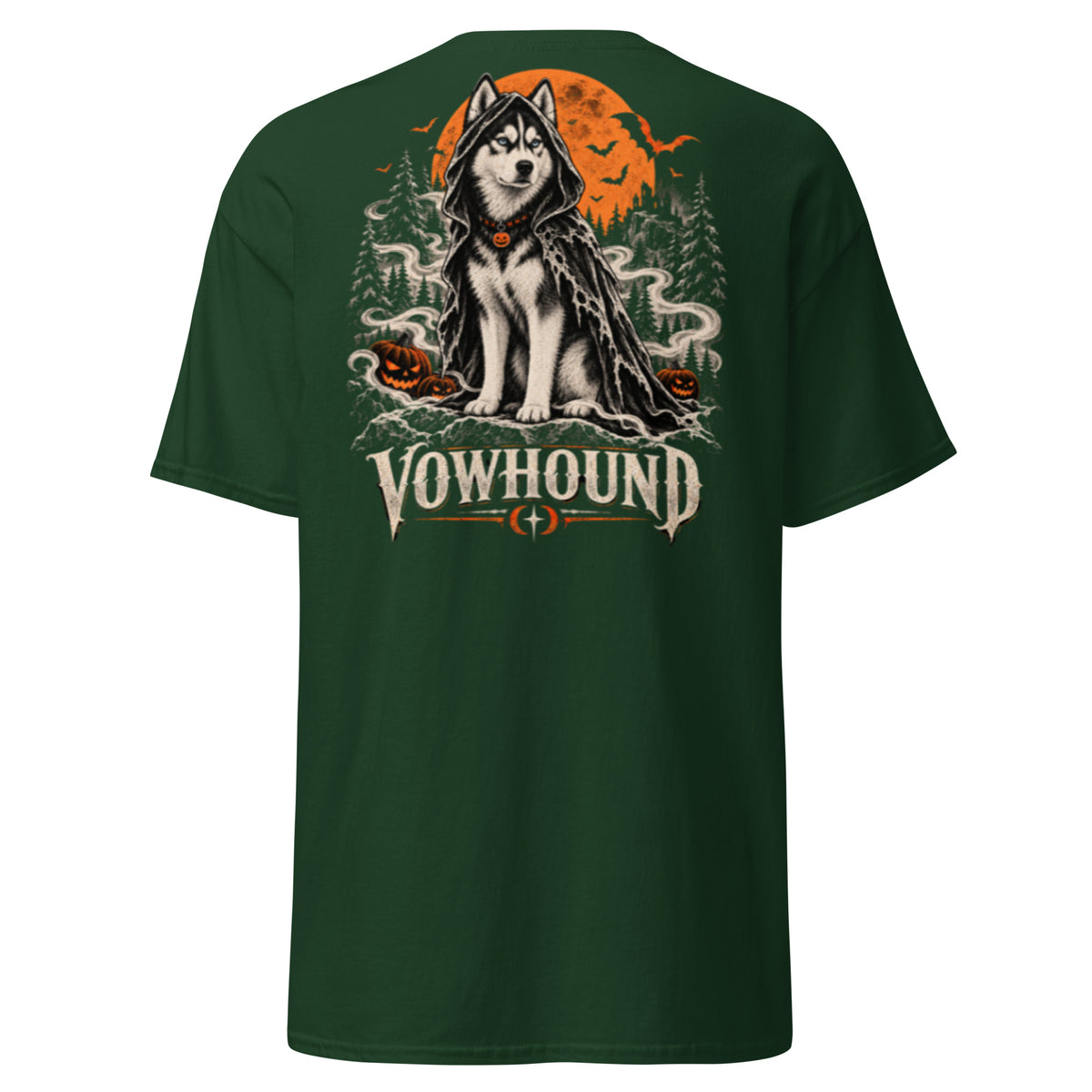 Forest Green Midnight Hound Halloween Dog T-Shirt product mockup