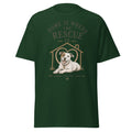 Forest green Pit Bull Home Is Where the Rescue Is graphic T-shirt front view