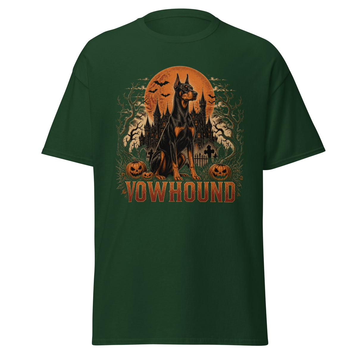 Forest Green Haunted Pack Halloween Dog T-Shirt product mockup