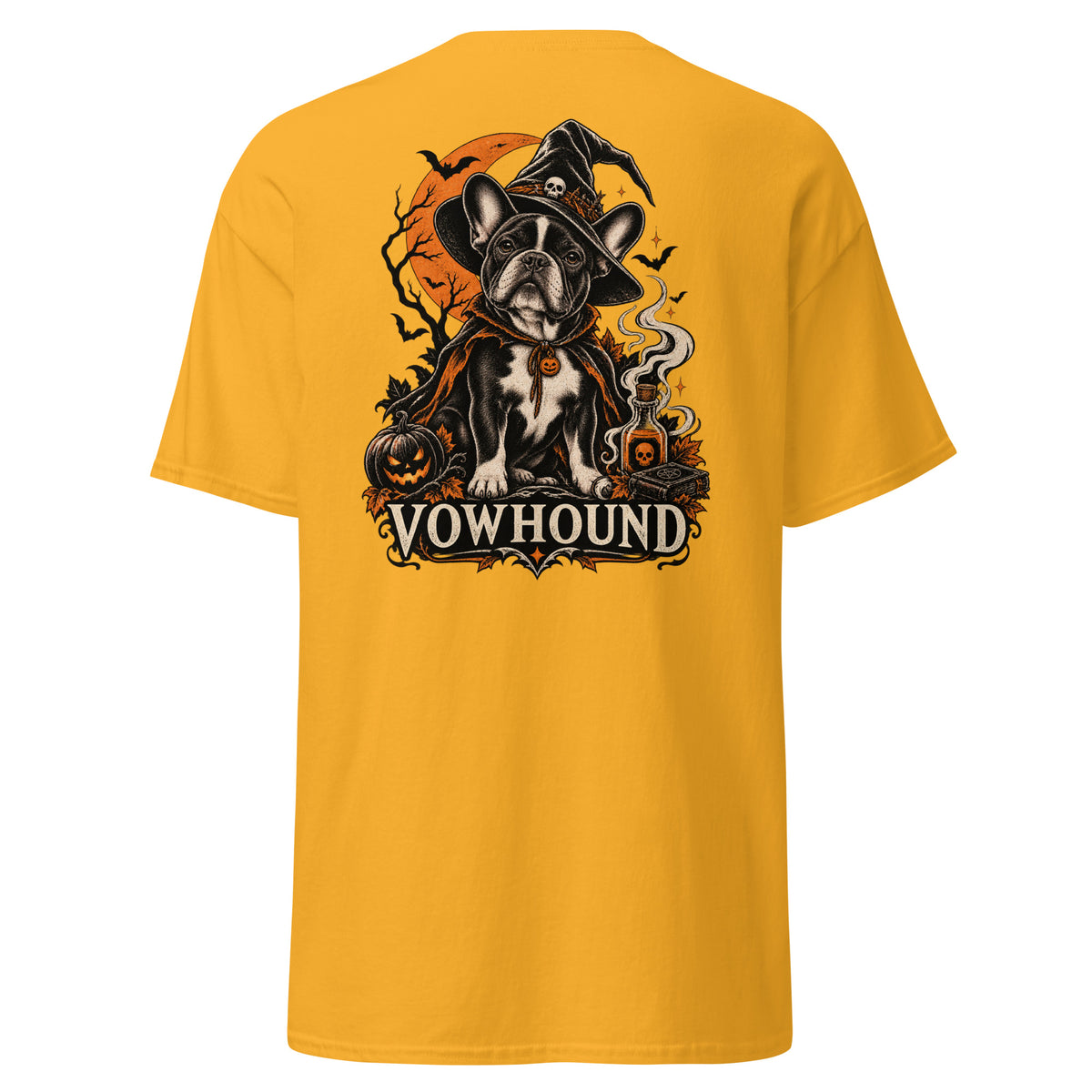 Gold Pumpkin Night Halloween Dog T-Shirt product mockup