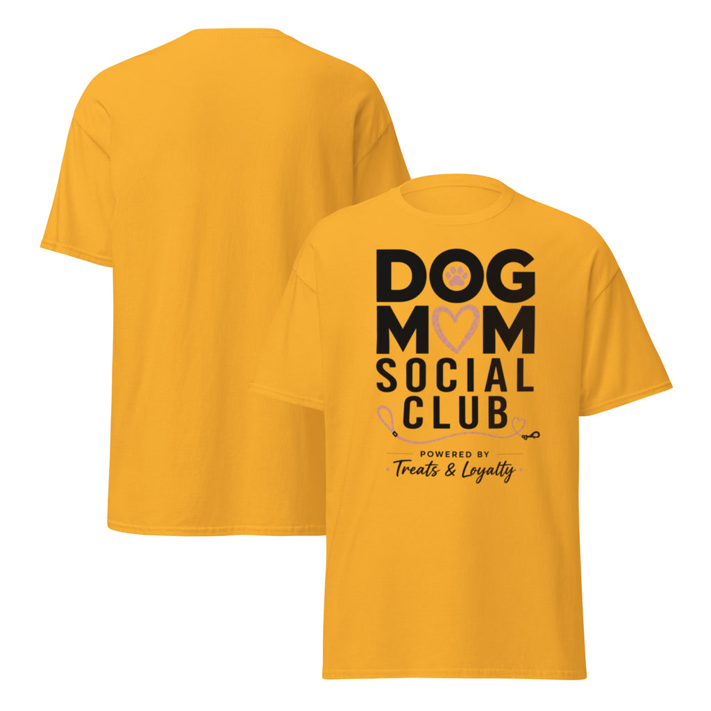 Gold VOWHOUND Canine Standard graphic T-shirt front-and-back view