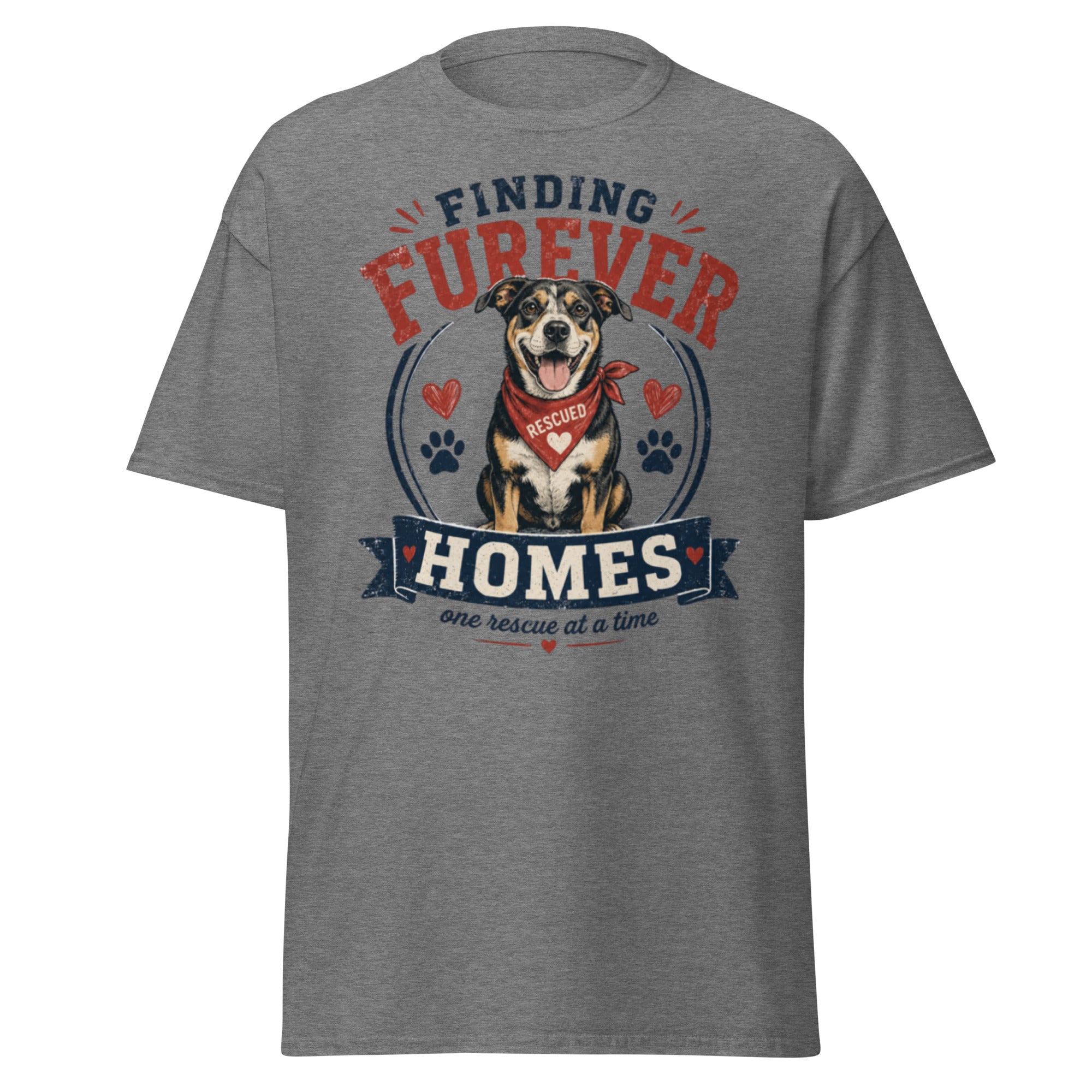 Graphite heather VOWHOUND Canine Club graphic T-shirt front view