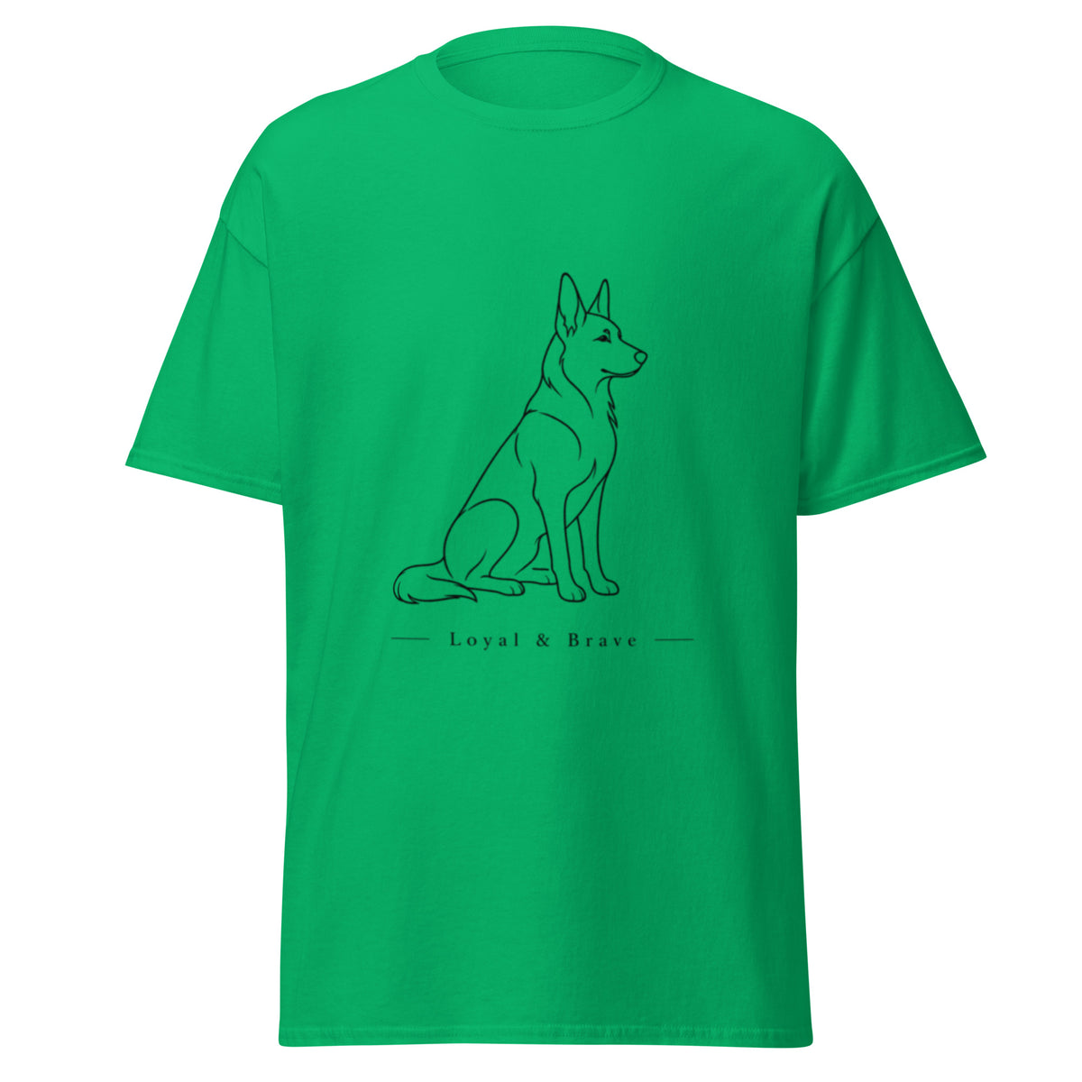 Irish green German Shepherd T-shirt front view