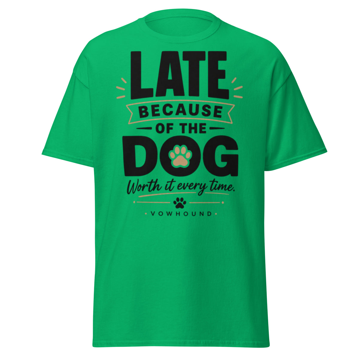 Irish green Rottweiler Loyal by Nature graphic T-shirt front view