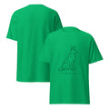 Irish green German Shepherd T-shirt front-and-back view