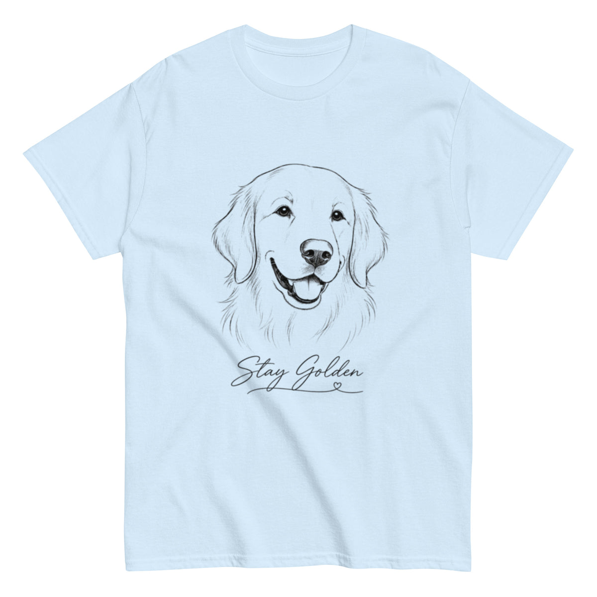 Light blue VOWHOUND Classic dog lover T-shirt front view