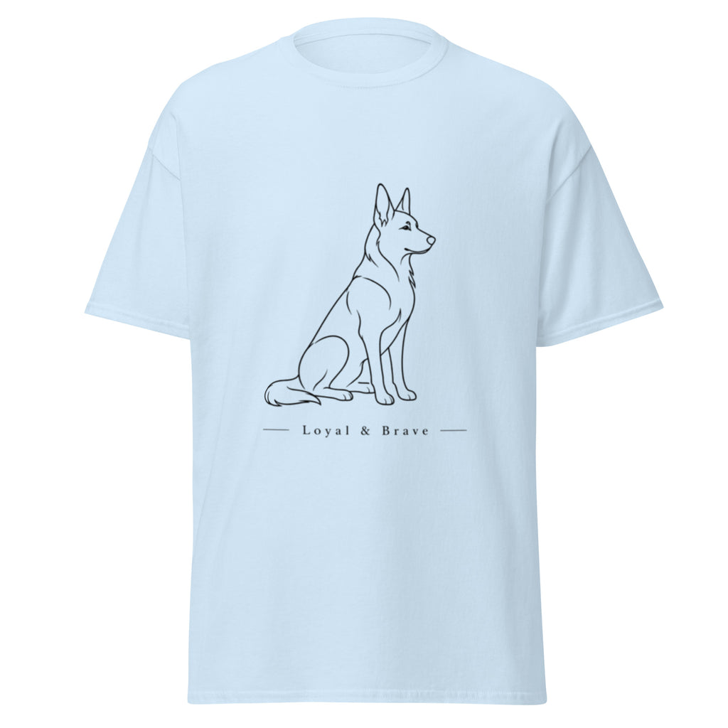 Light blue German Shepherd T-shirt front view