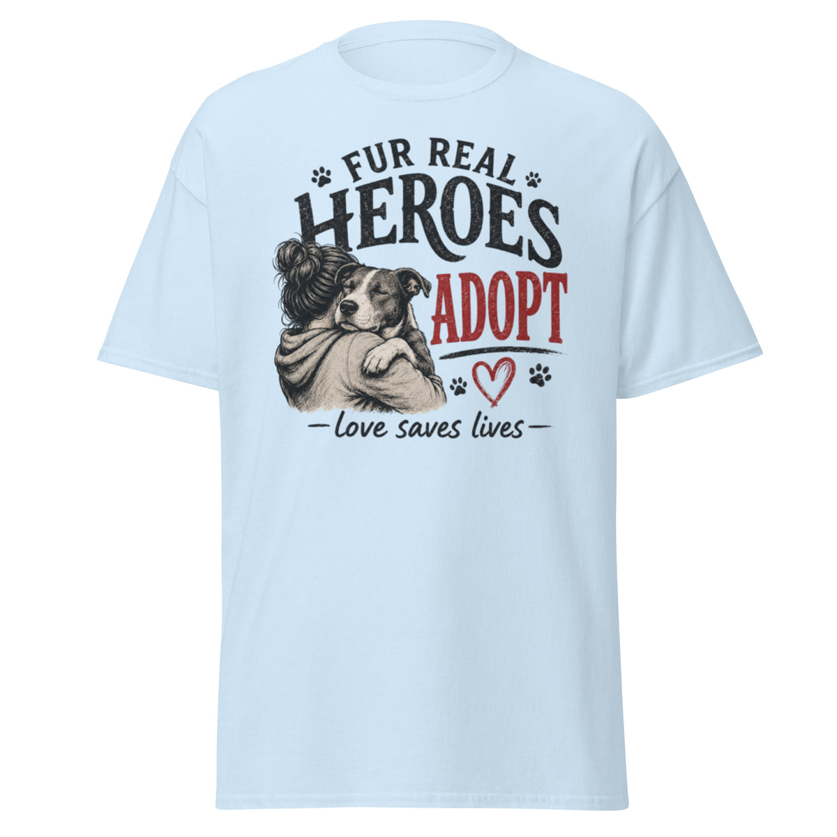Light blue VOWHOUND Best Friend graphic T-shirt front view