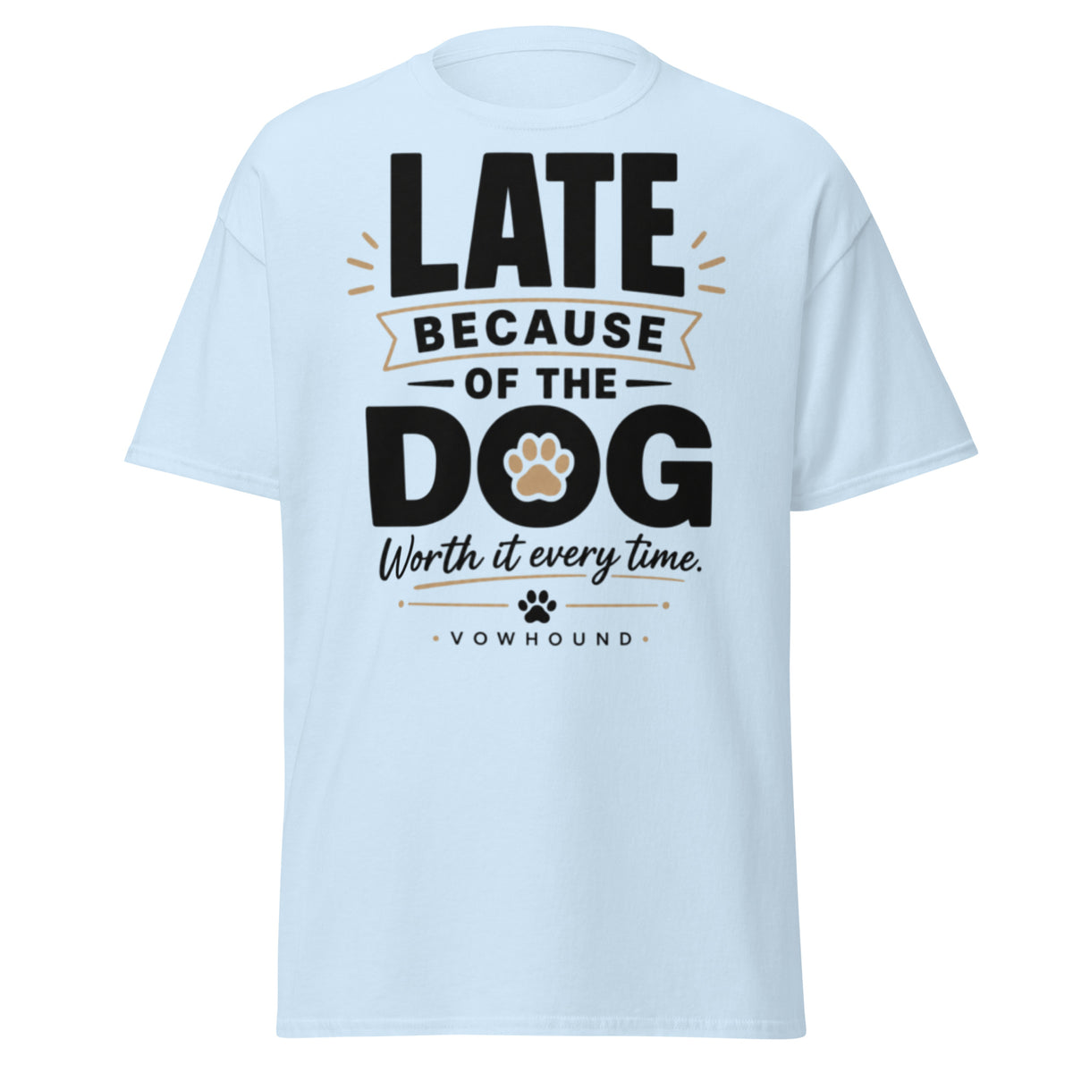 Light blue Rottweiler Loyal by Nature graphic T-shirt front view