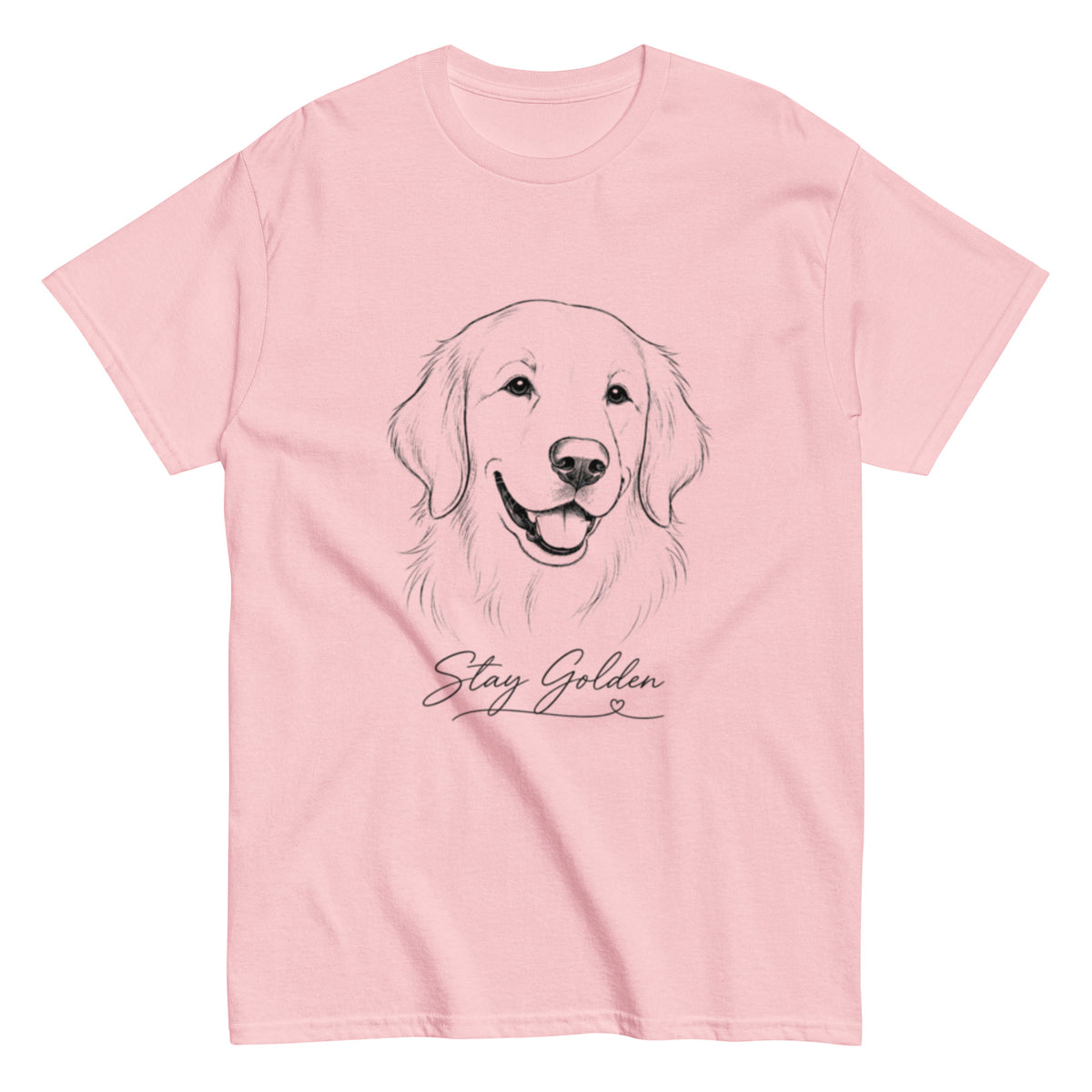 Light pink VOWHOUND Classic dog lover T-shirt front view