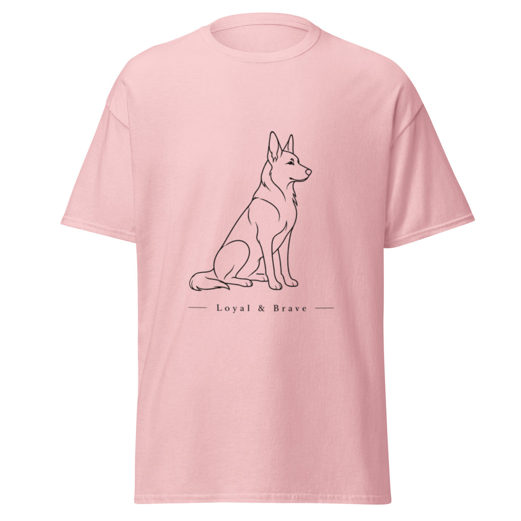 Light pink German Shepherd T-shirt front view
