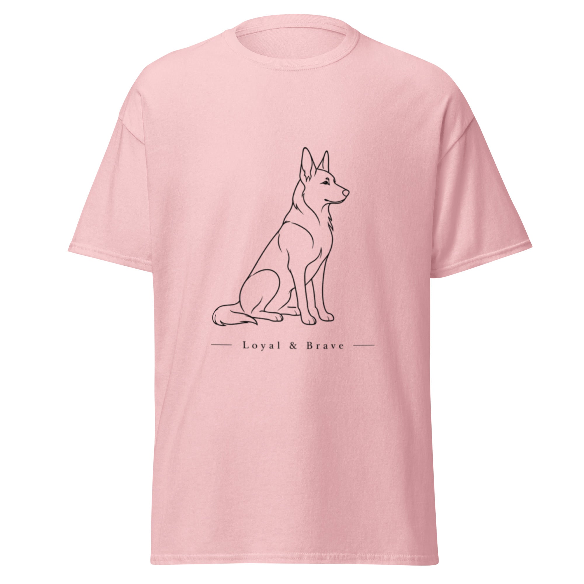 Light pink German Shepherd T-shirt front view