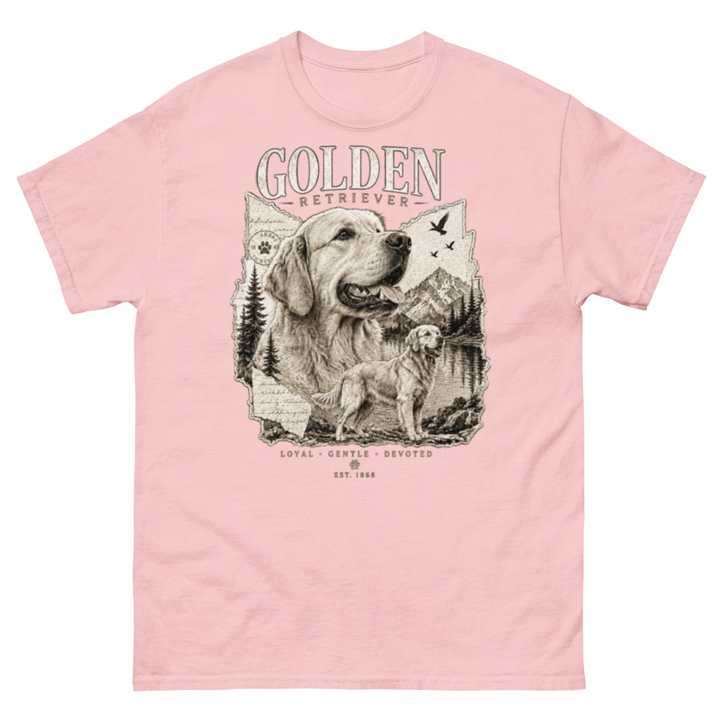 Light Pink Golden Retriever Stay Golden Vintage T-Shirt product mockup