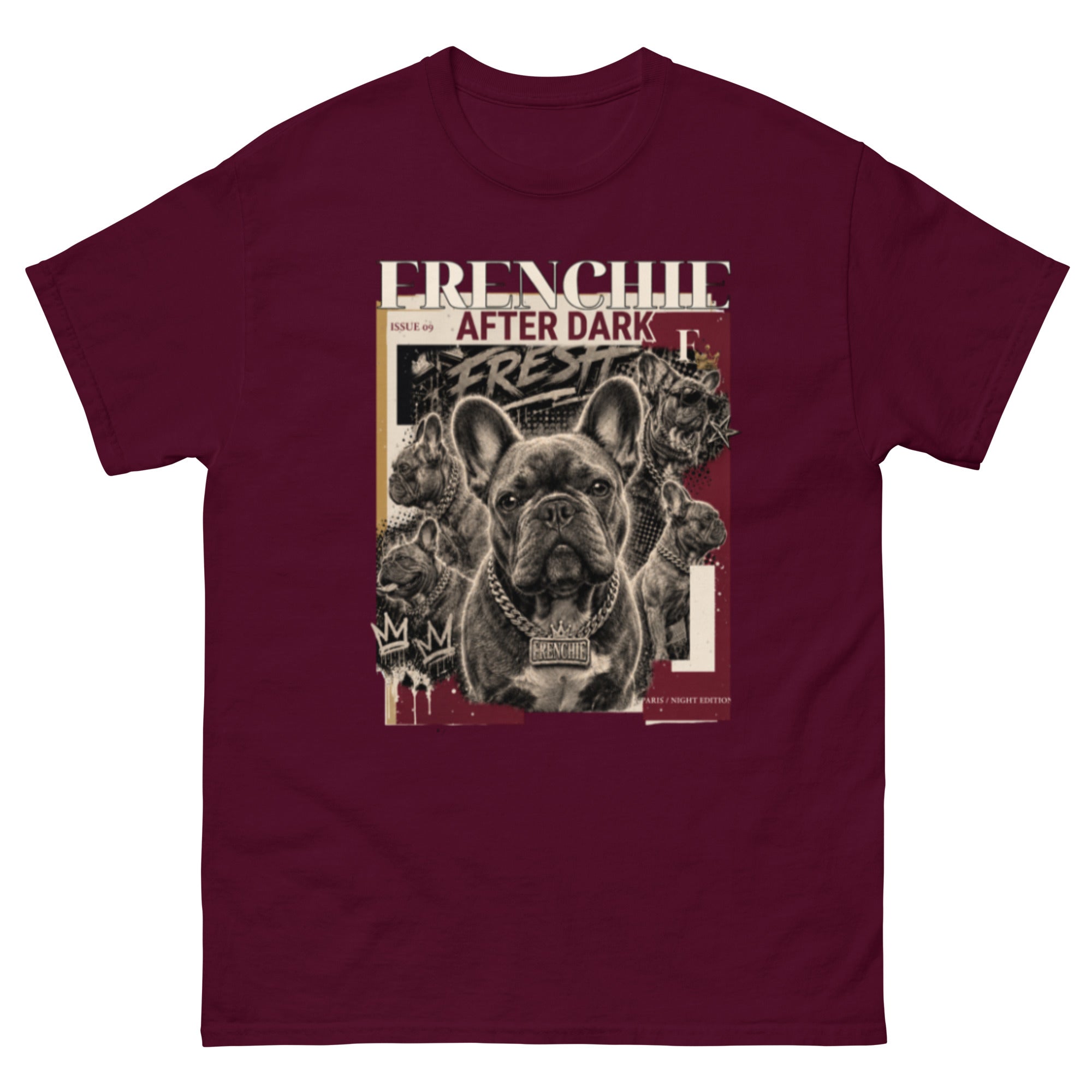 Maroon Bulldog dog lover T-shirt