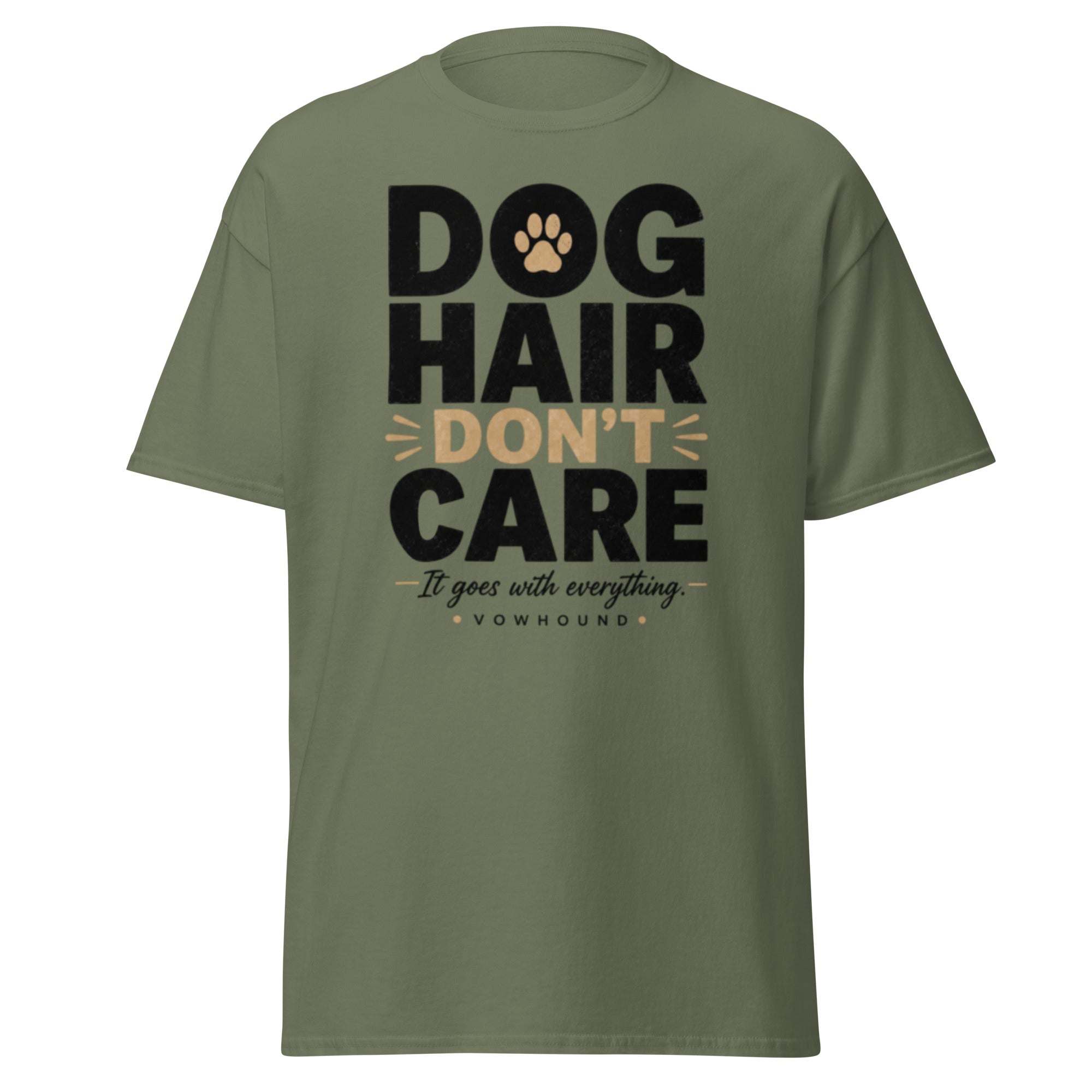 Military green VOWHOUND Canine State graphic T-shirt front view