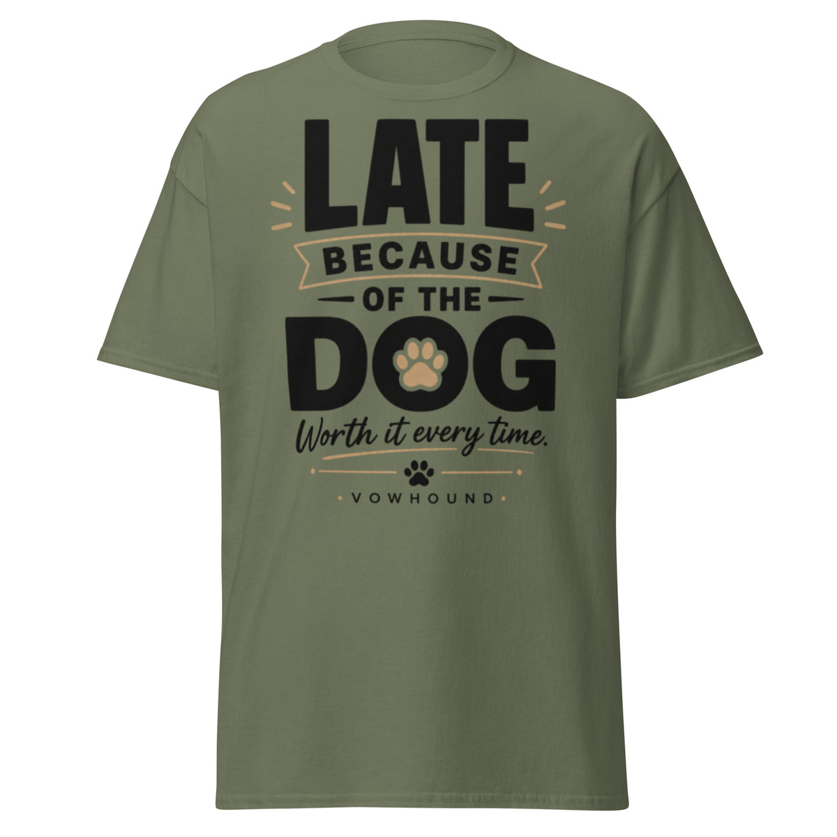 Military green Rottweiler Loyal by Nature graphic T-shirt front view