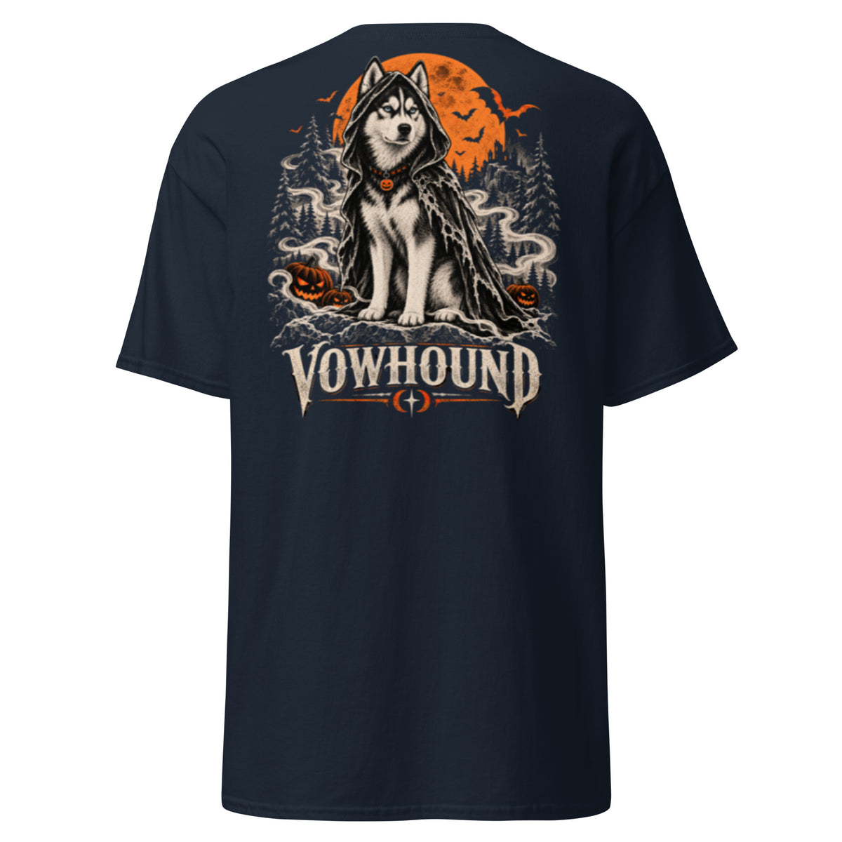 Navy Midnight Hound Halloween Dog T-Shirt product mockup