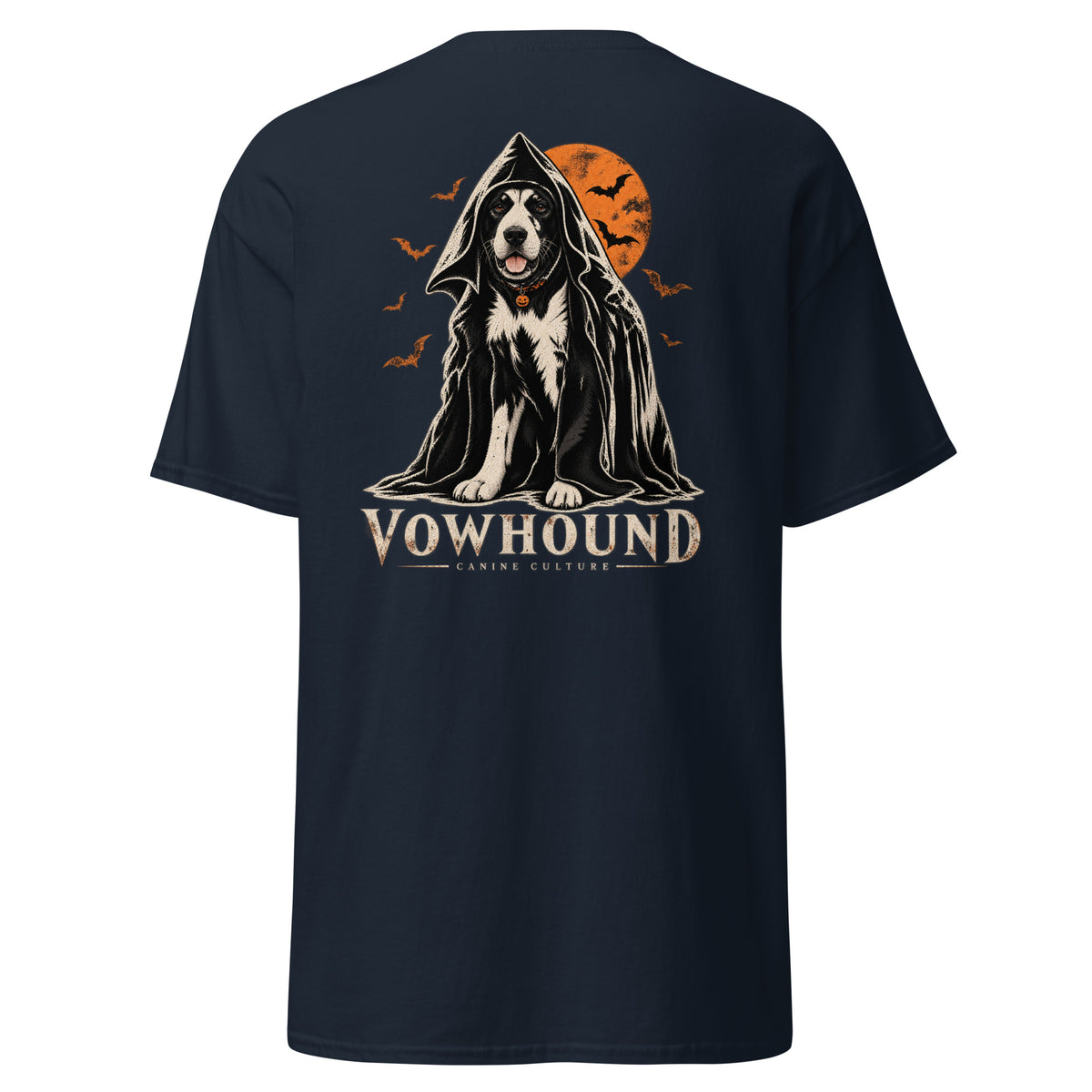 Navy Canine Culture Moonlit Dog Halloween T-Shirt product mockup
