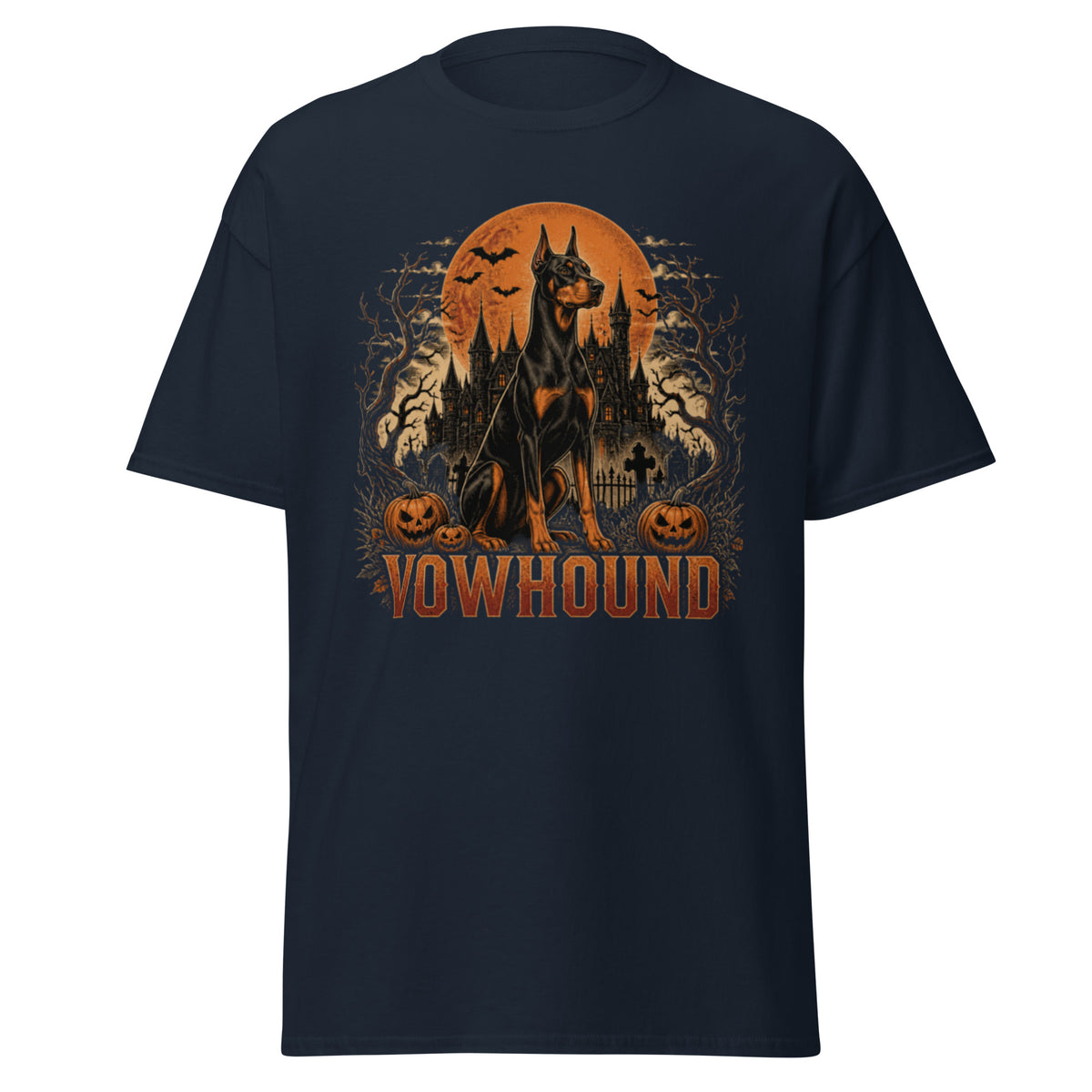 Navy Haunted Pack Halloween Dog T-Shirt product mockup