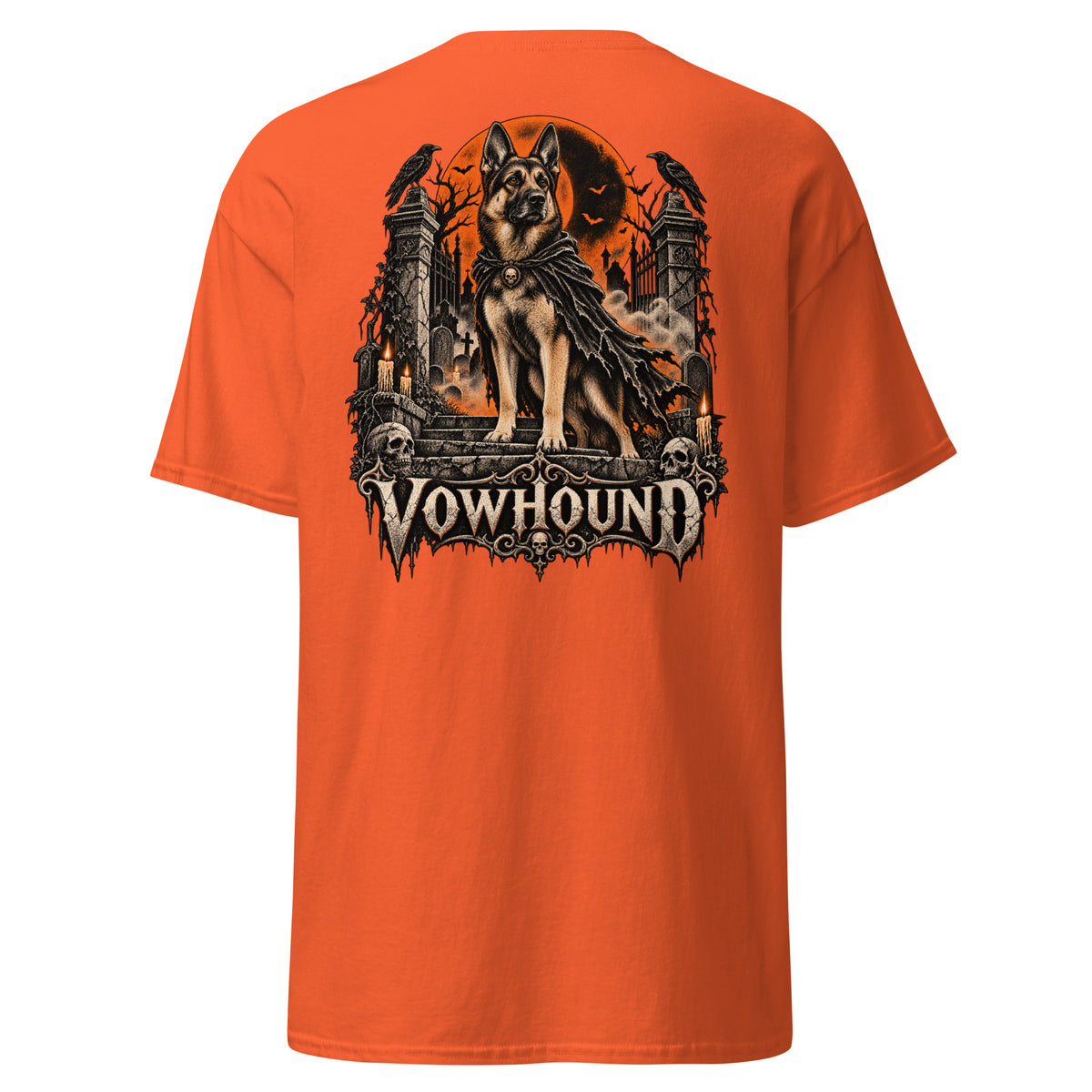 Orange Doberman Haunted Castle Halloween T-Shirt product mockup