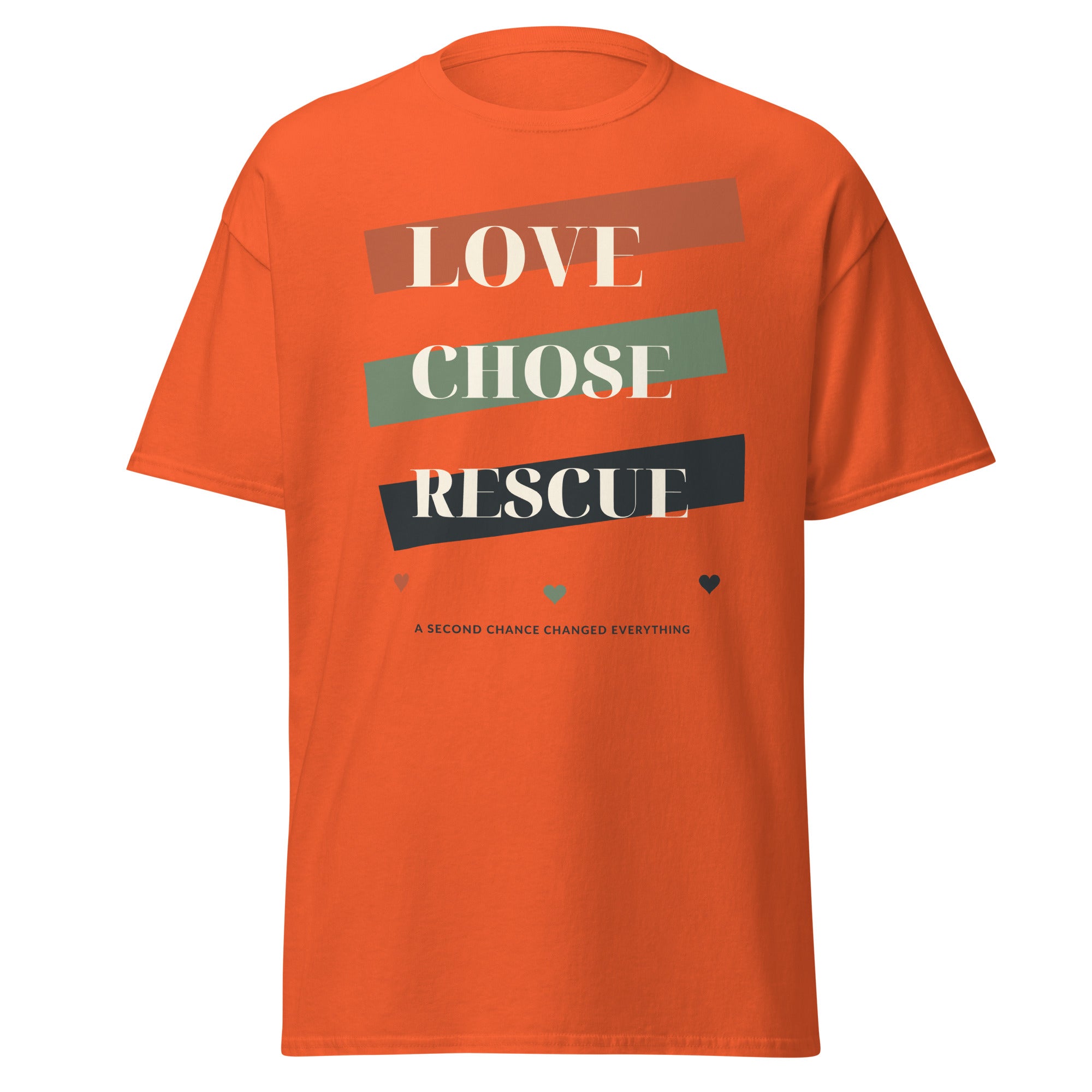 Orange VOWHOUND Pack Leader graphic T-shirt front view