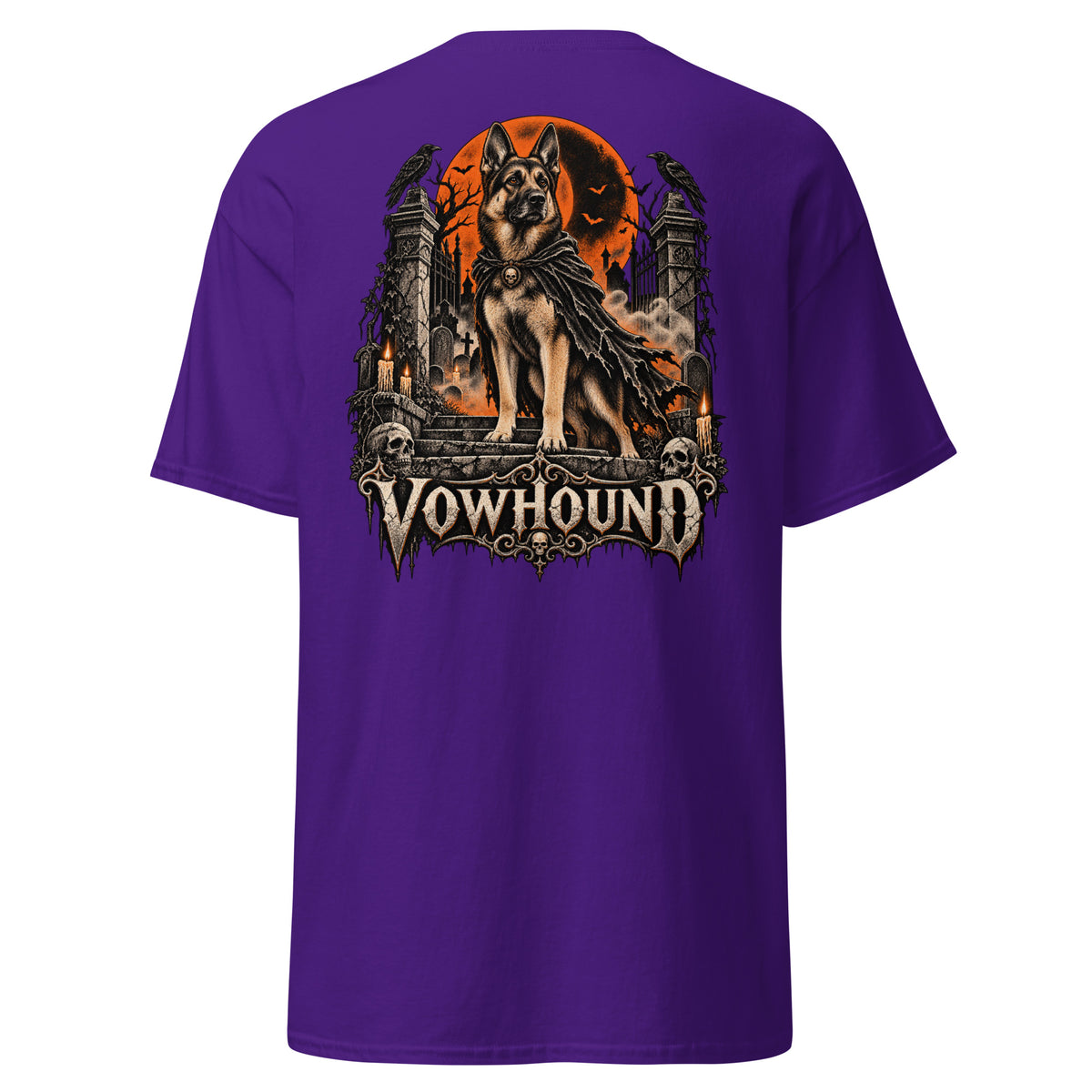 Purple Doberman Haunted Castle Halloween T-Shirt product mockup