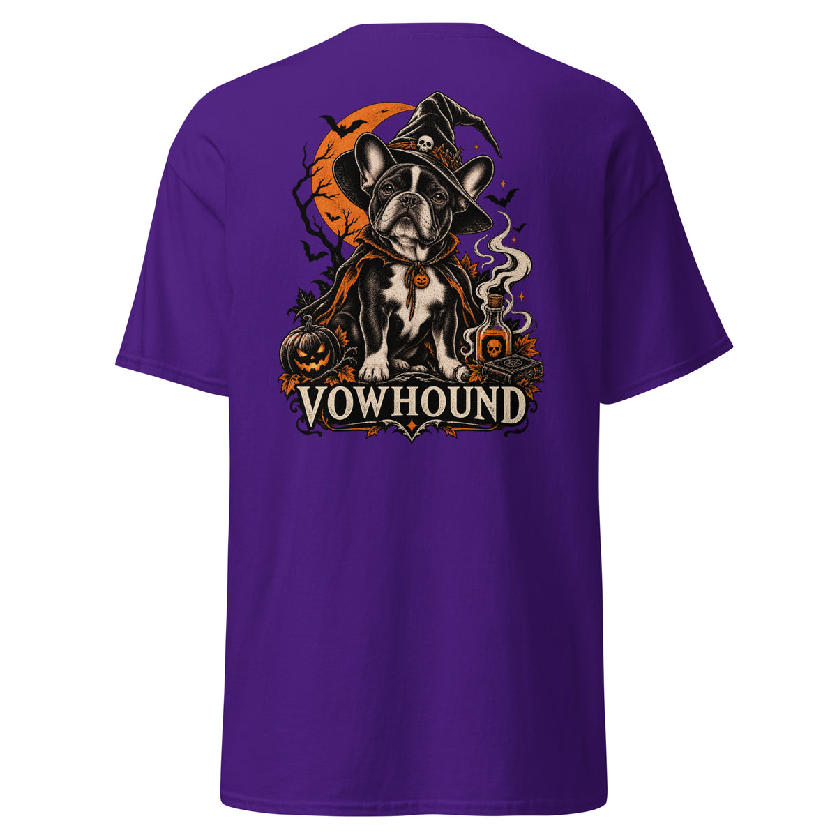 Purple Pumpkin Night Halloween Dog T-Shirt product mockup