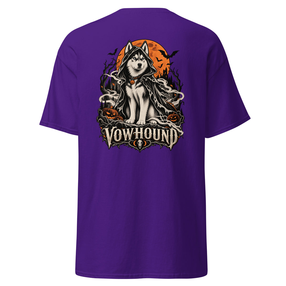 Purple Spooky Pack Halloween Dog T-Shirt product mockup