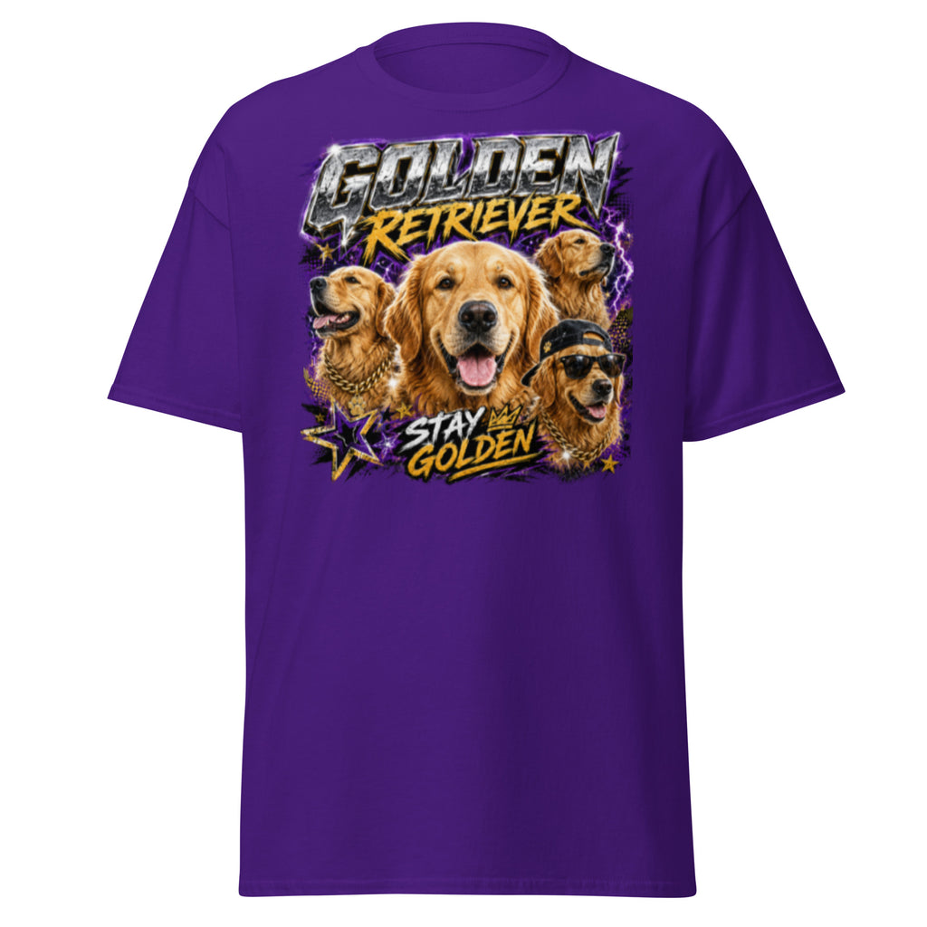 Purple VOWHOUND Lightning dog T-shirt alternate front view