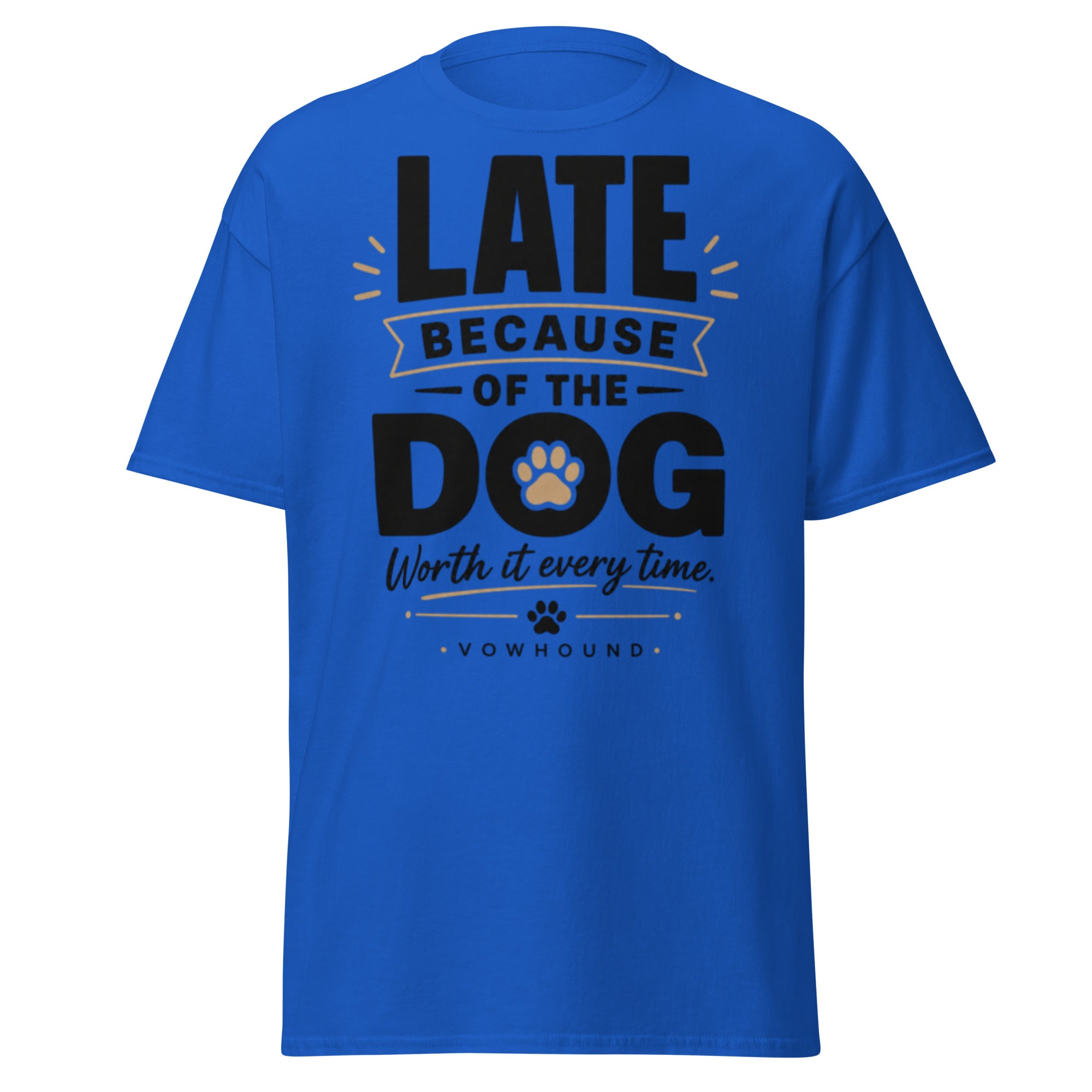 Royal blue Rottweiler Loyal by Nature graphic T-shirt front view