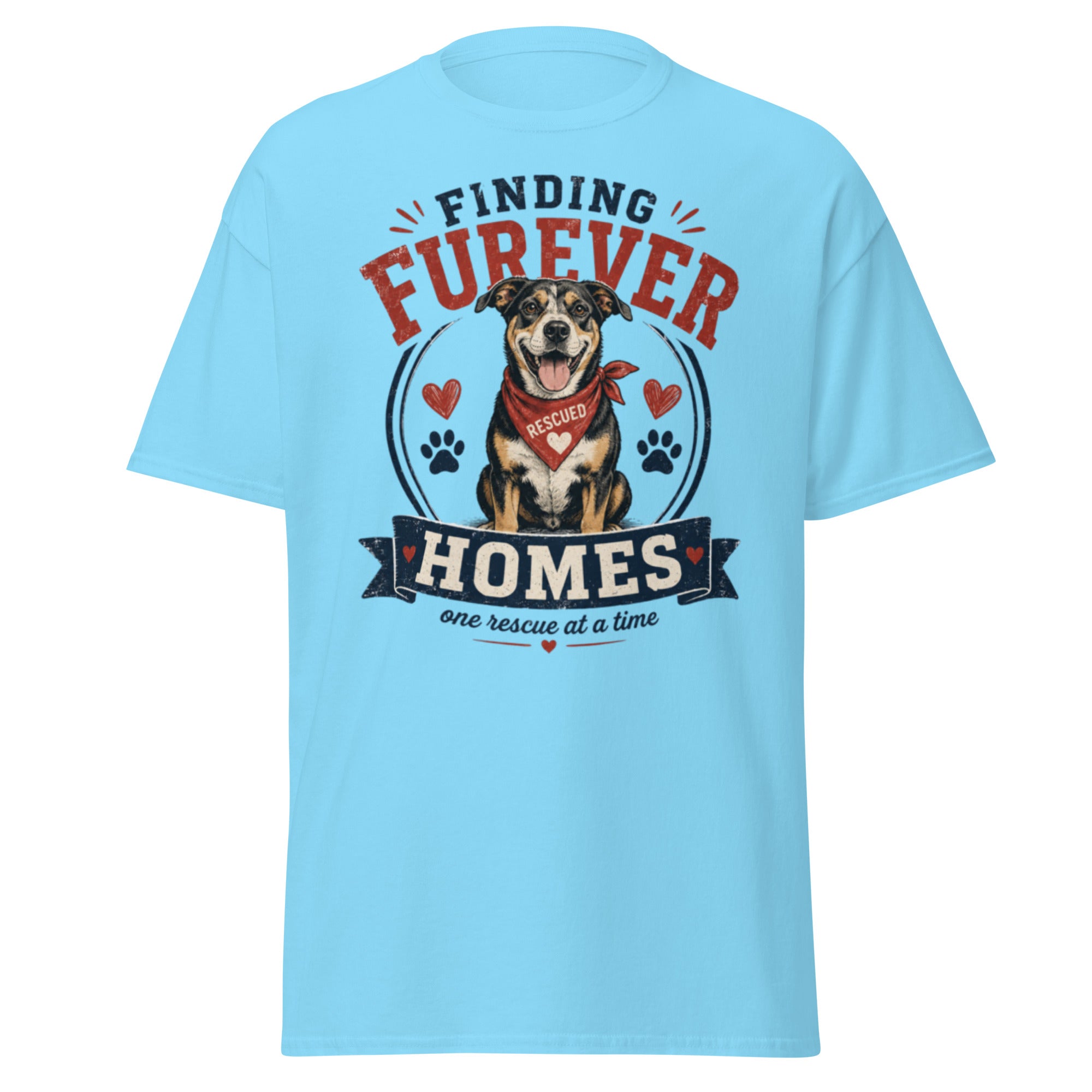 Sky blue VOWHOUND Canine Club graphic T-shirt front view