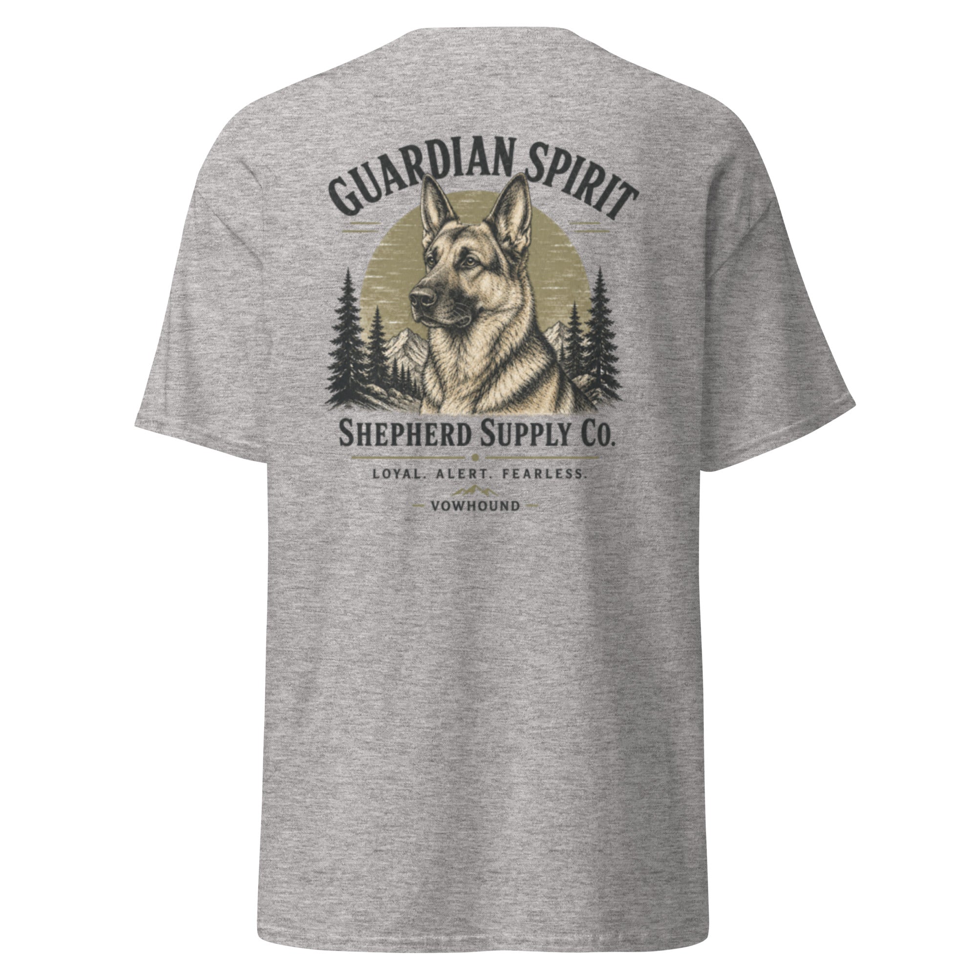 Sport grey VOWHOUND Canine Legacy back-print T-shirt back view