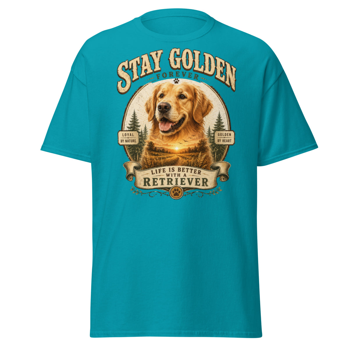 Tropical blue VOWHOUND Canine Everyday graphic T-shirt front view
