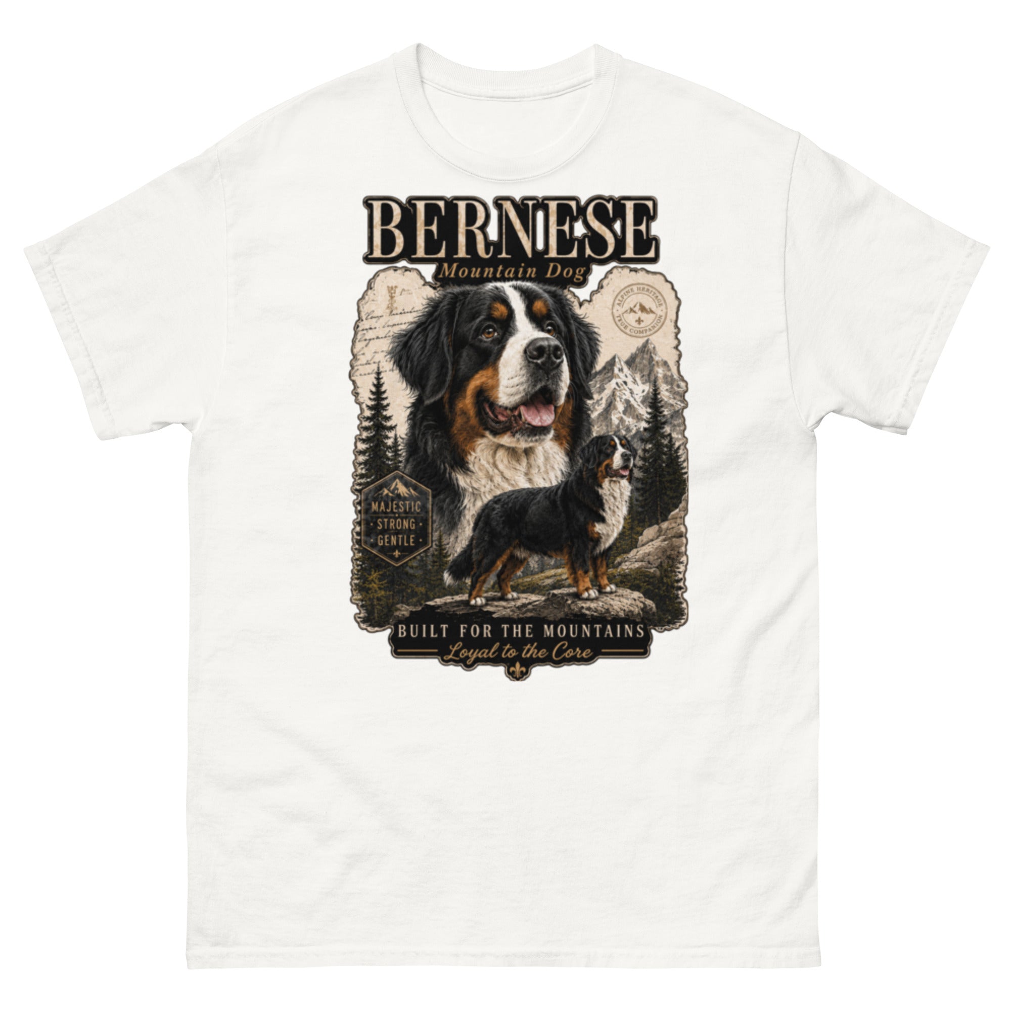 White Bernese Mountain Dog T-shirt alternate front view